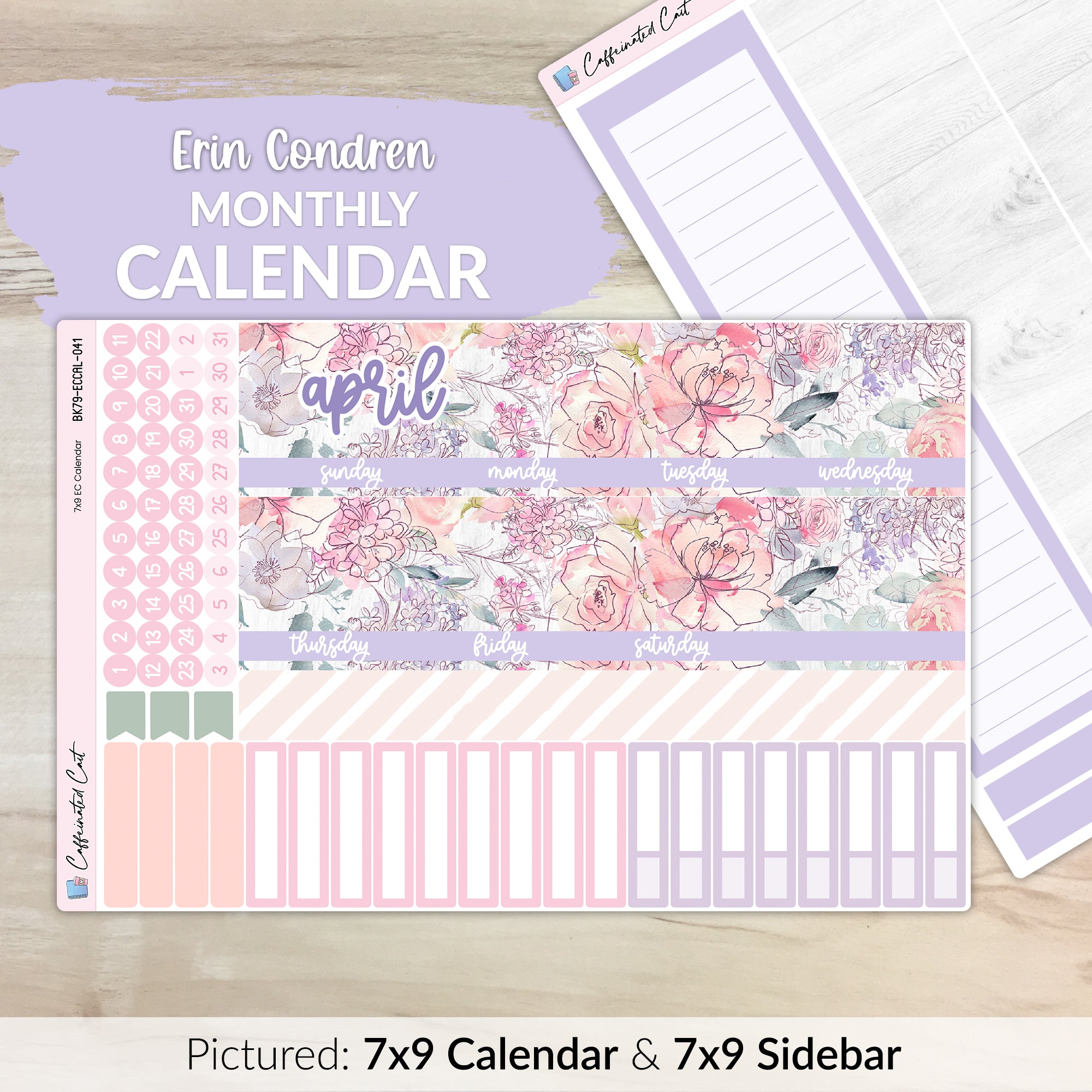 Calendar Kit for ERIN CONDREN Planners - Delicate Floral [ 041 ]