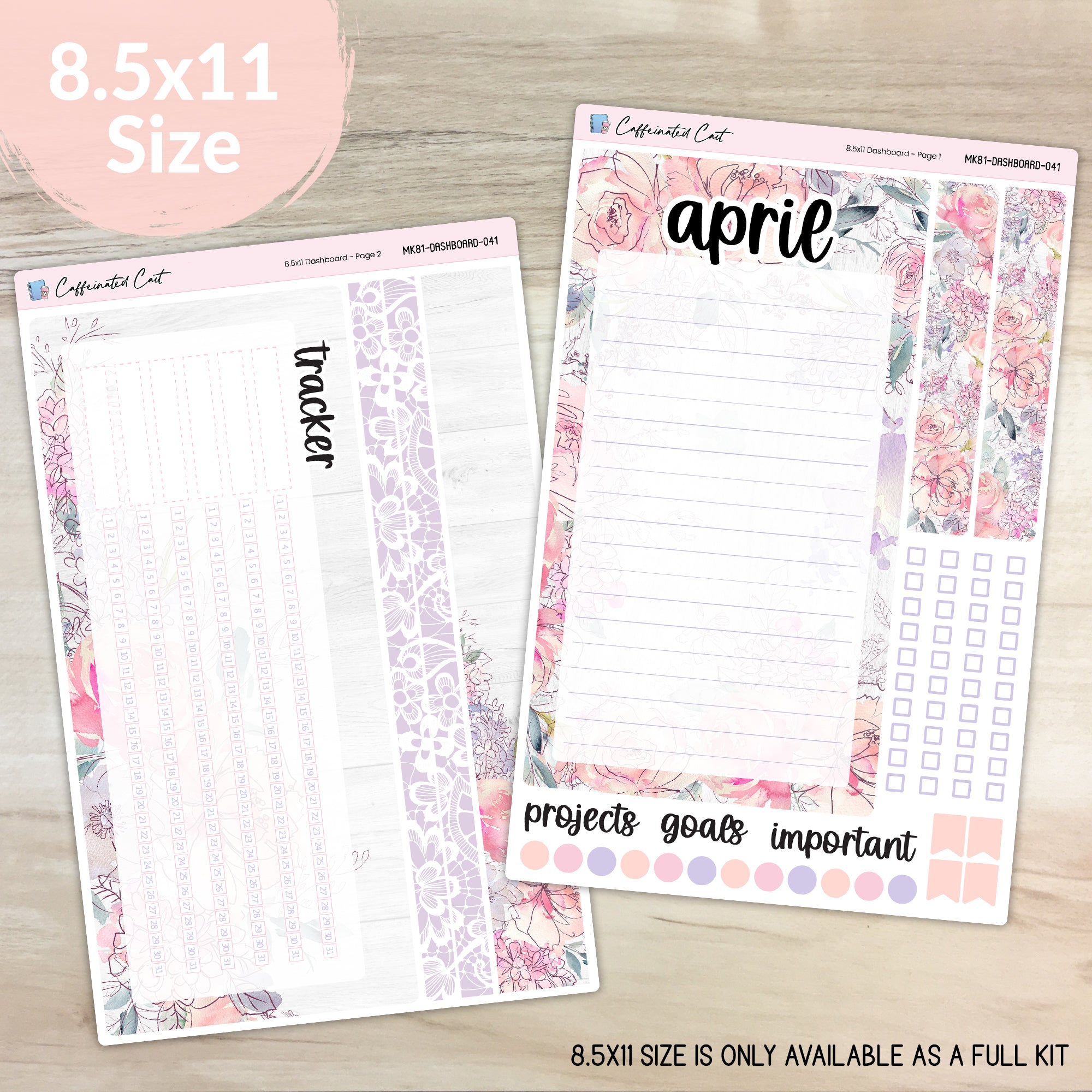 Dashboard & Notes Kit for ERIN CONDREN Planners - Delicate Floral [ 041 ]