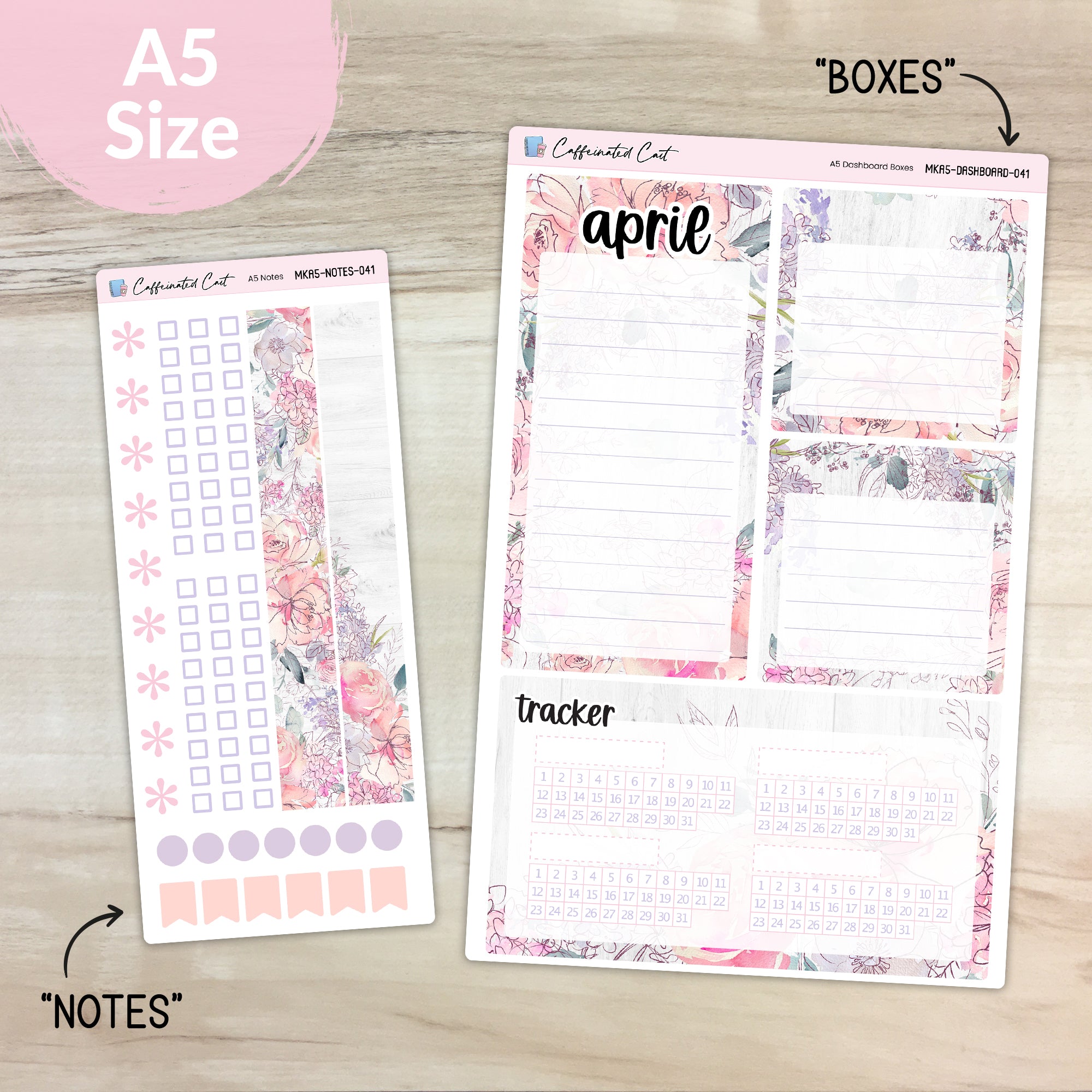 Dashboard & Notes Kit for ERIN CONDREN Planners - Delicate Floral [ 041 ]