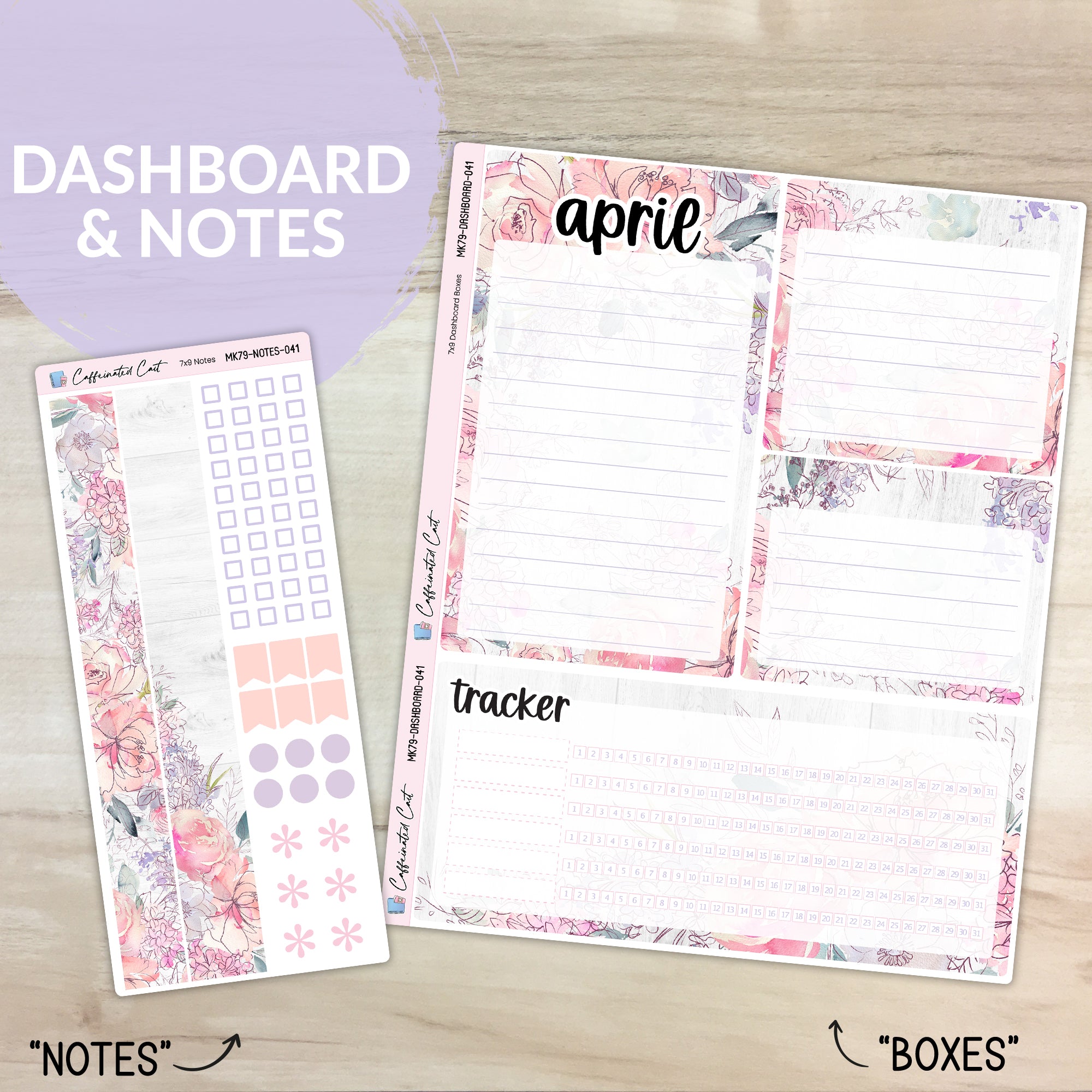 Dashboard & Notes Kit for ERIN CONDREN Planners - Delicate Floral [ 041 ]