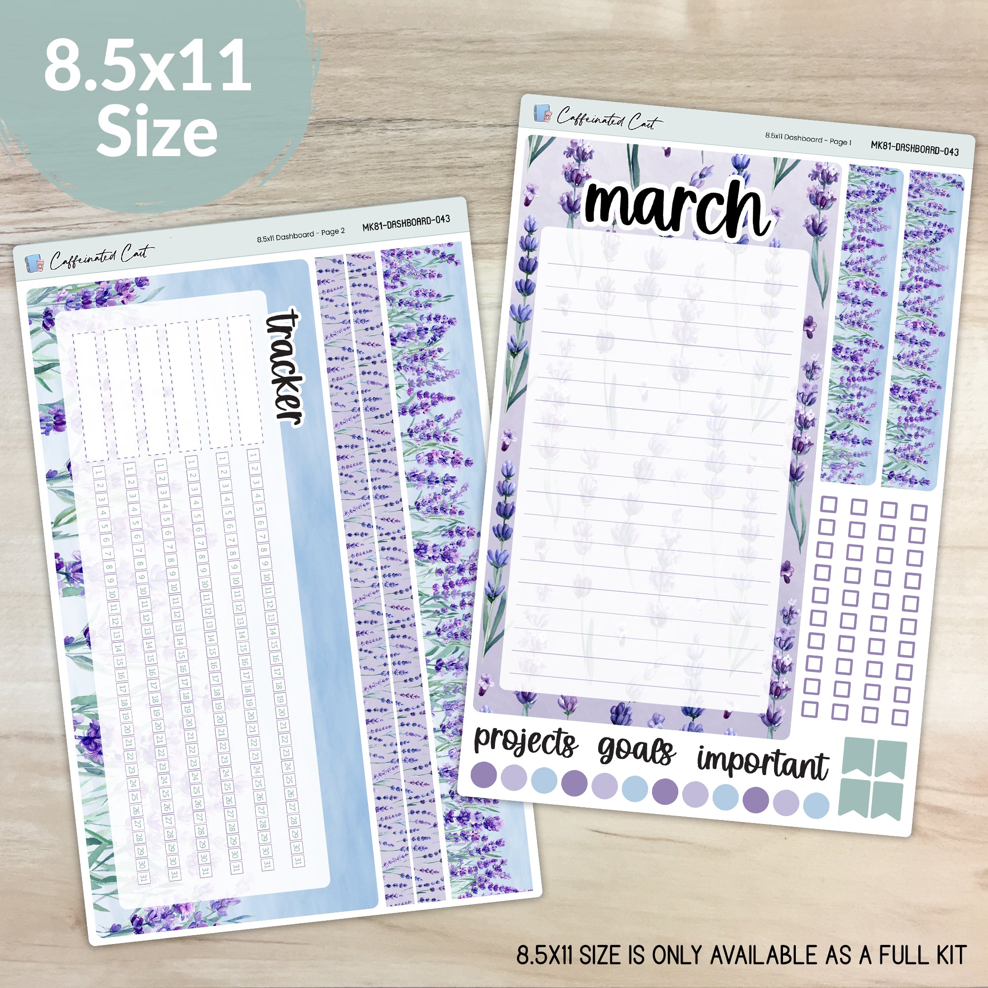 Dashboard & Notes Kit for ERIN CONDREN Planners - Lavender Fields [ 043 ]