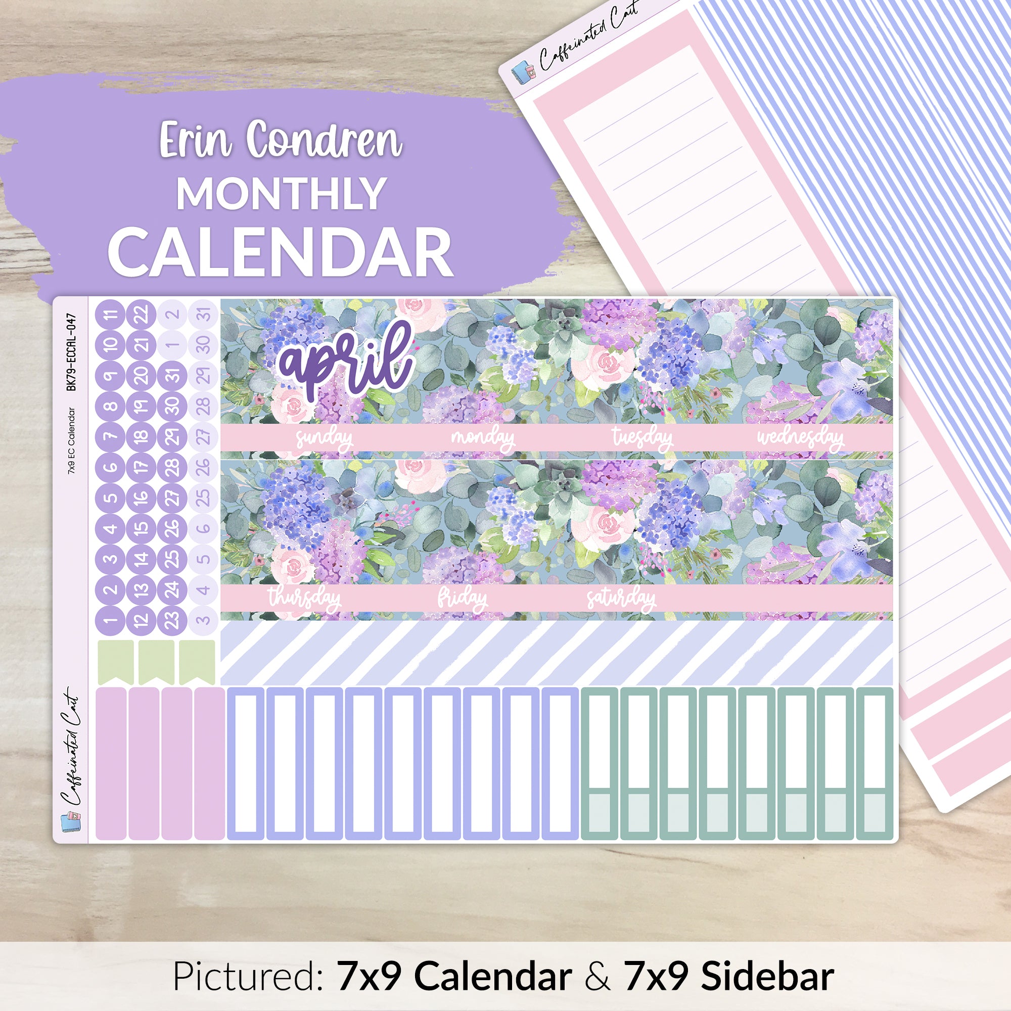 Calendar Kit for ERIN CONDREN Planners - Spring Bouquet [ 047 ]