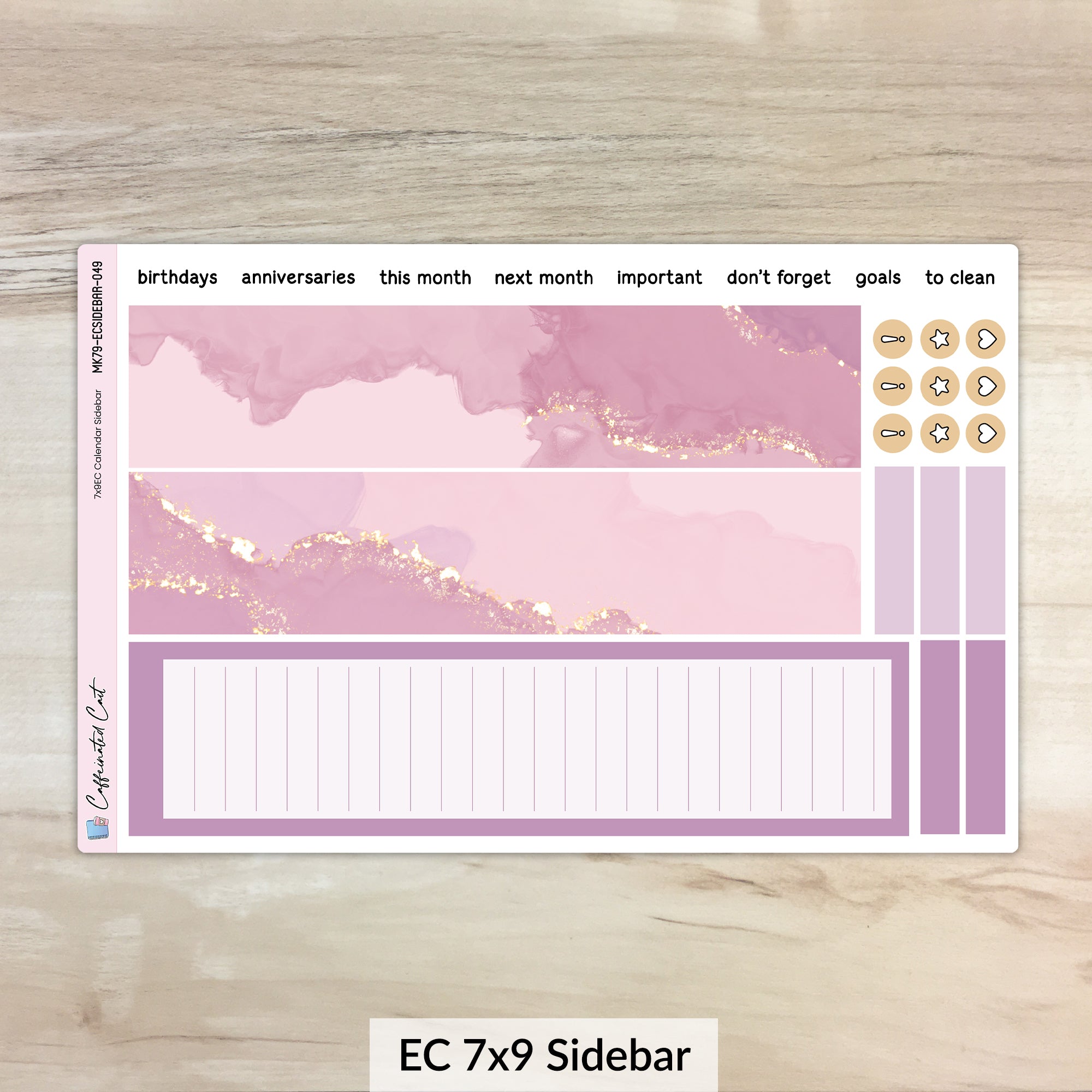 Calendar Kit for ERIN CONDREN Planners - Mystic Mauve [ 049 ]