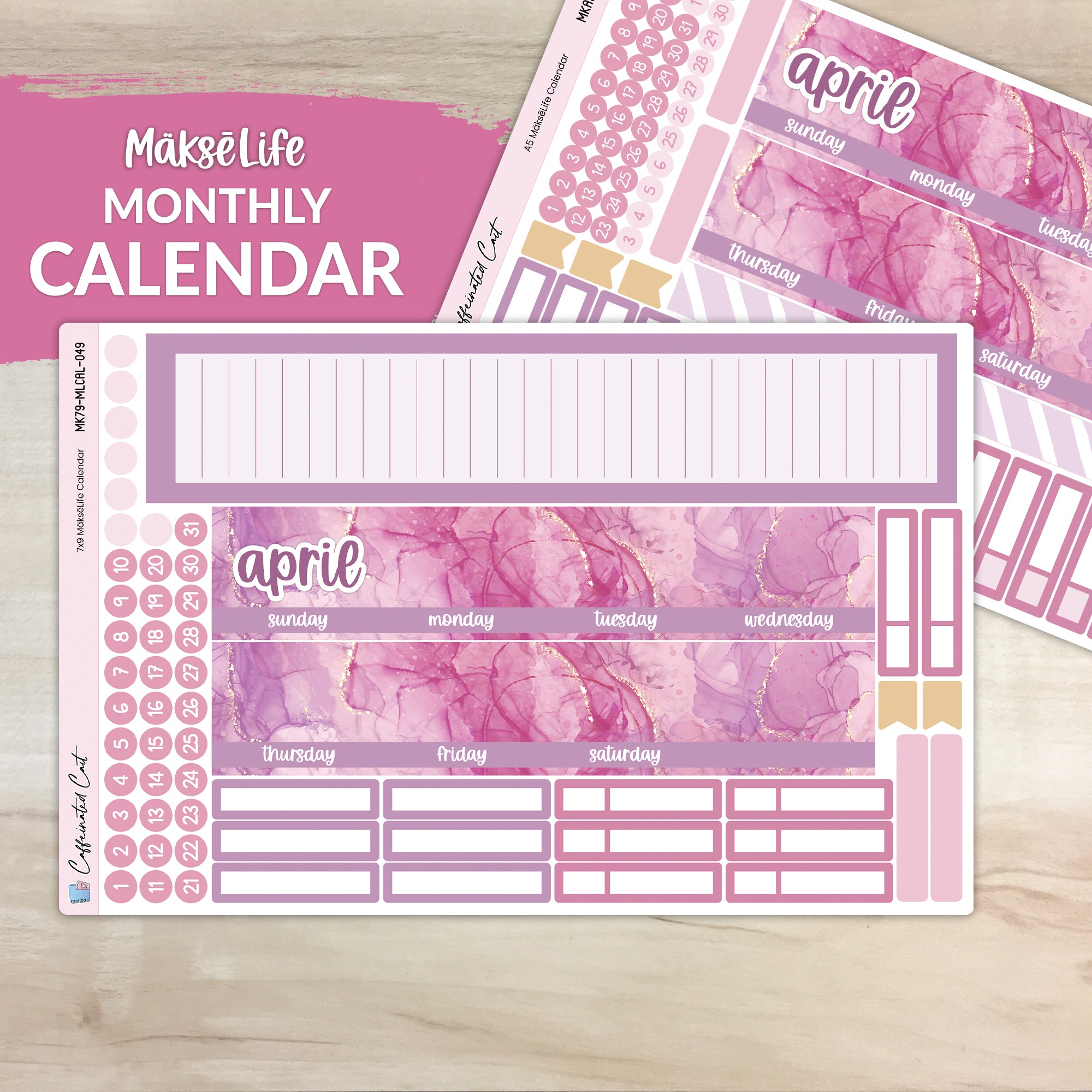 Calendar Kit for MAKSELIFE Planners - Mystic Mauve [ 049 ]