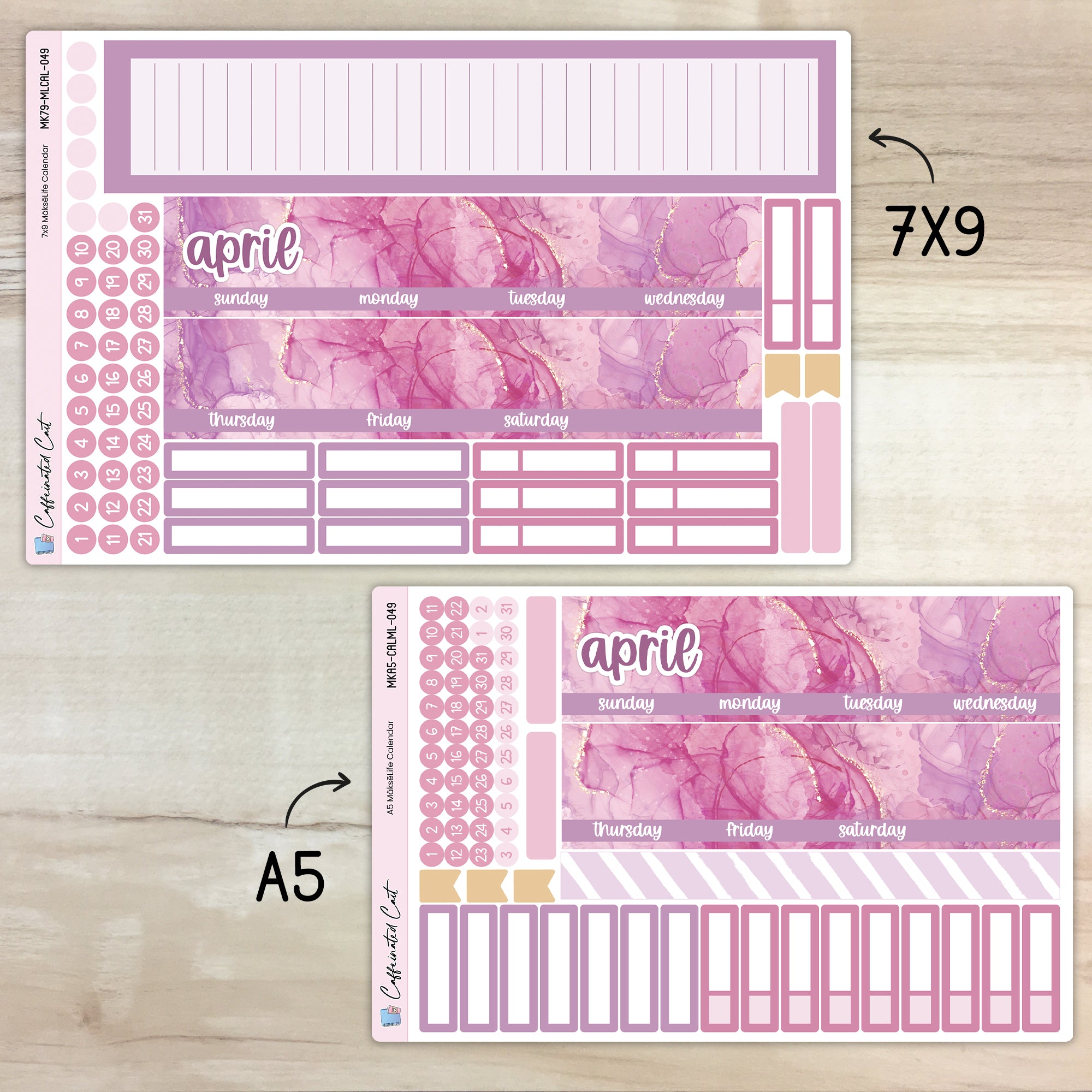 Calendar Kit for MAKSELIFE Planners - Mystic Mauve [ 049 ]