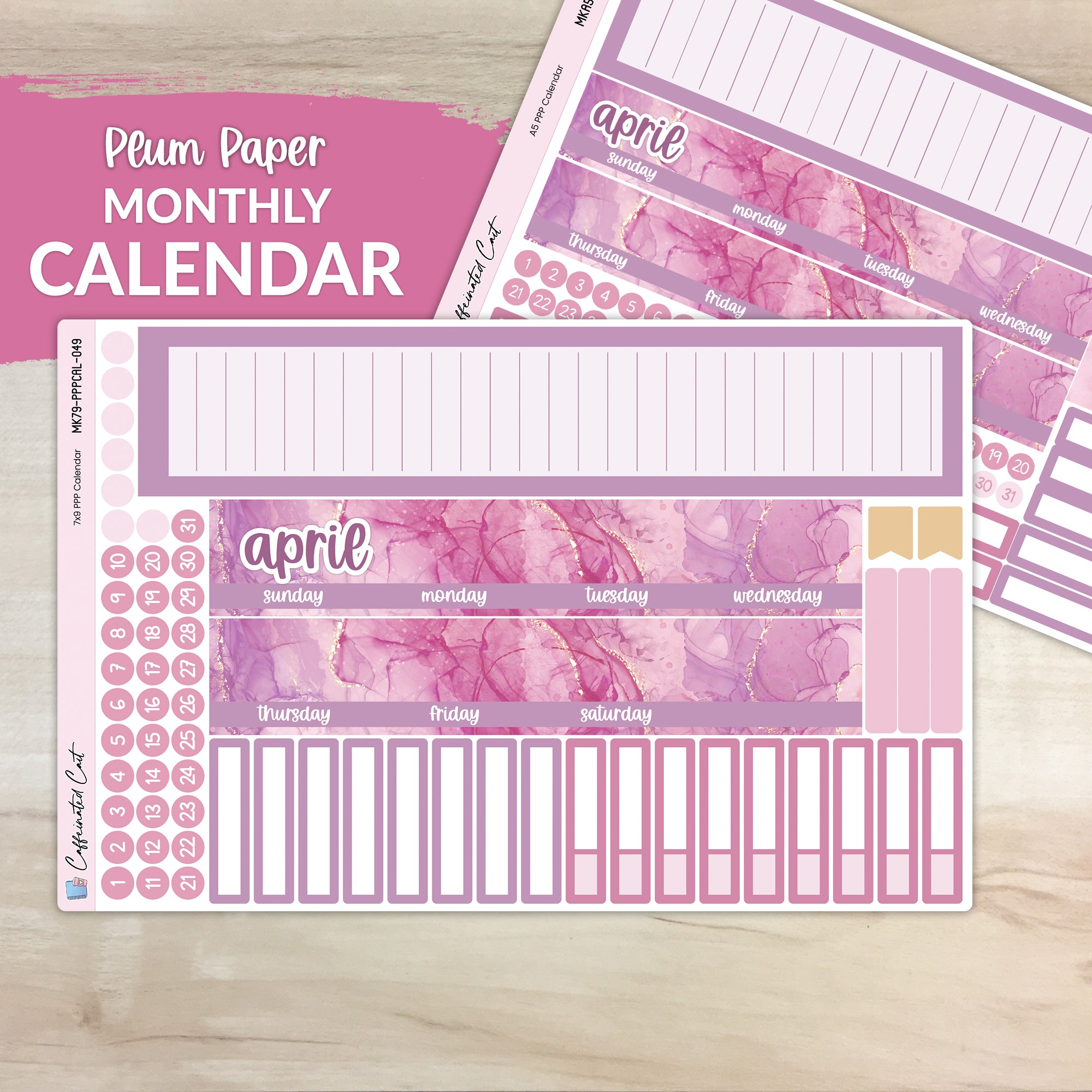 Calendar Kit for PLUM PAPER Planners - Mystic Mauve [ 049 ]