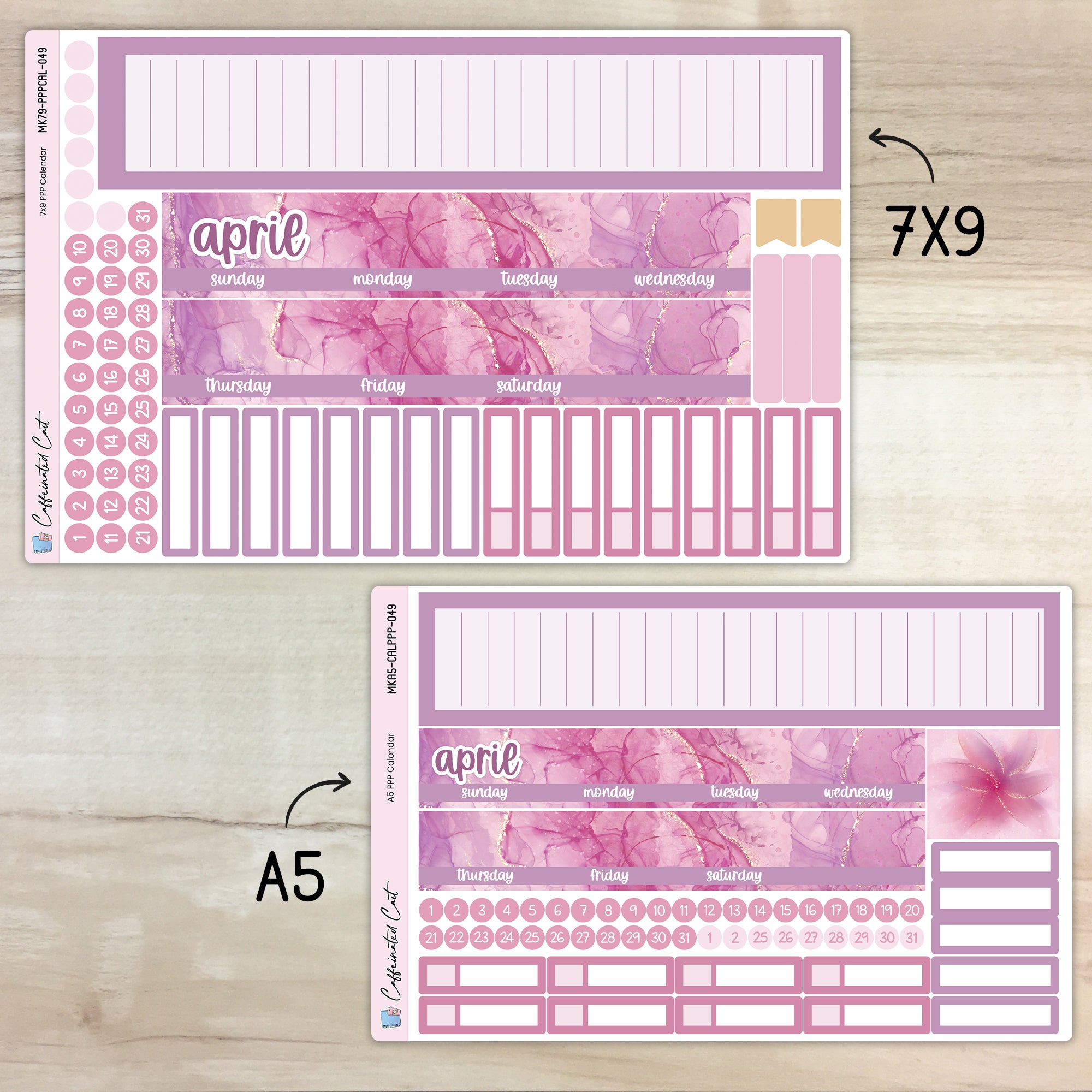 Calendar Kit for PLUM PAPER Planners - Mystic Mauve [ 049 ]