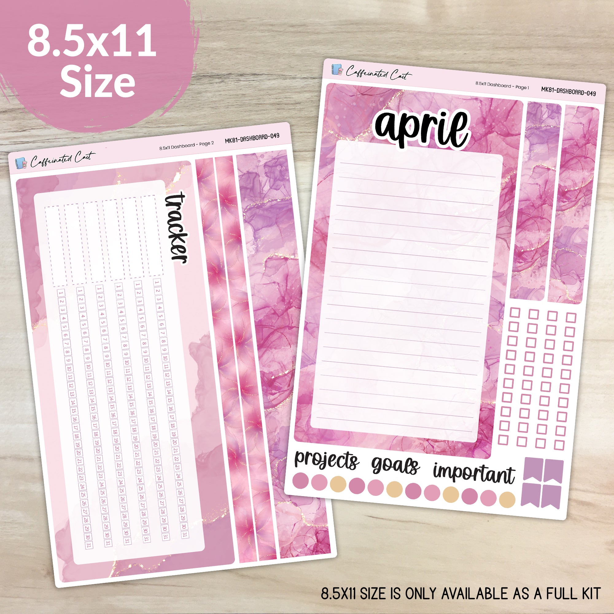 Dashboard & Notes Kit for ERIN CONDREN Planners - Mystic Mauve [ 049 ]