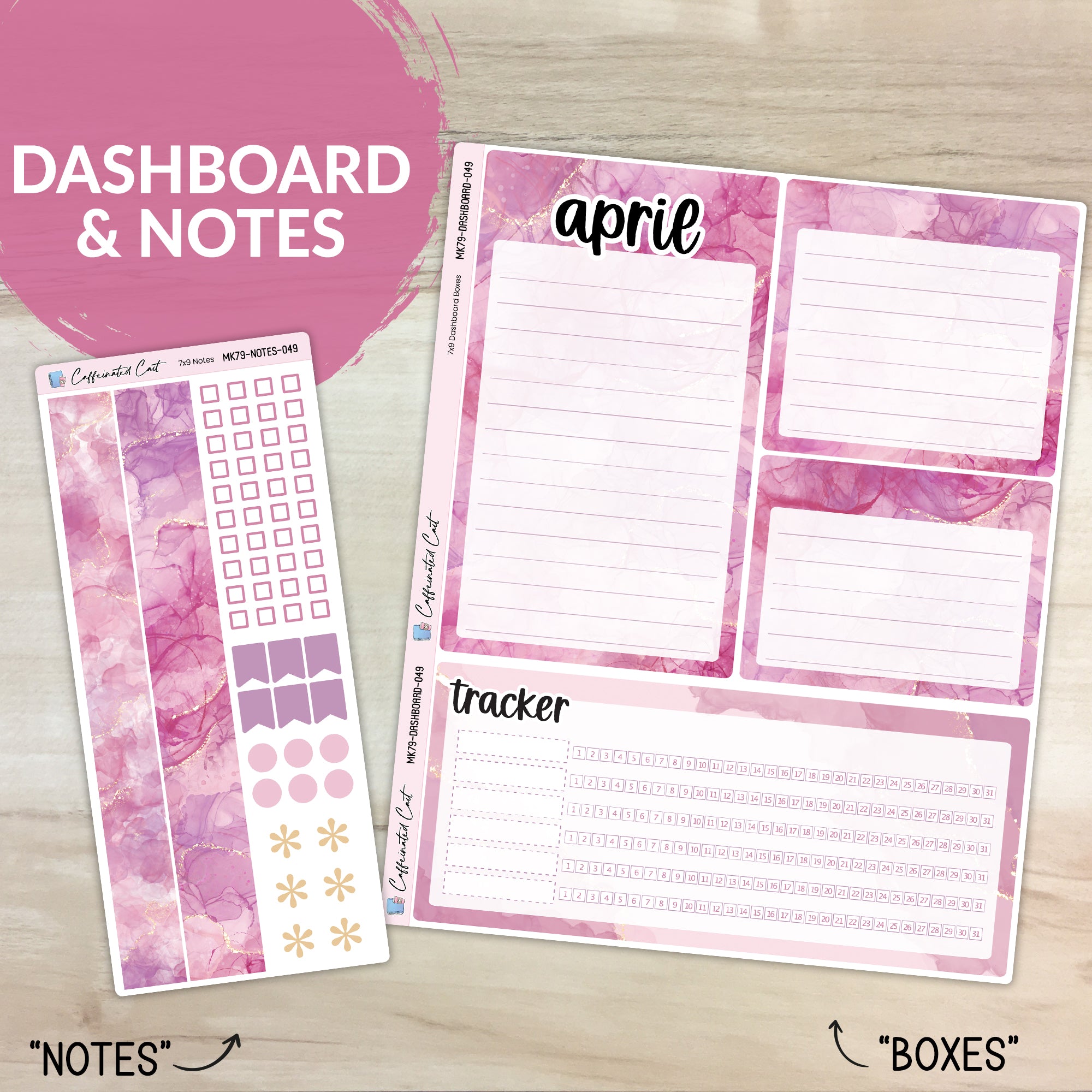 Dashboard & Notes Kit for ERIN CONDREN Planners - Mystic Mauve [ 049 ]