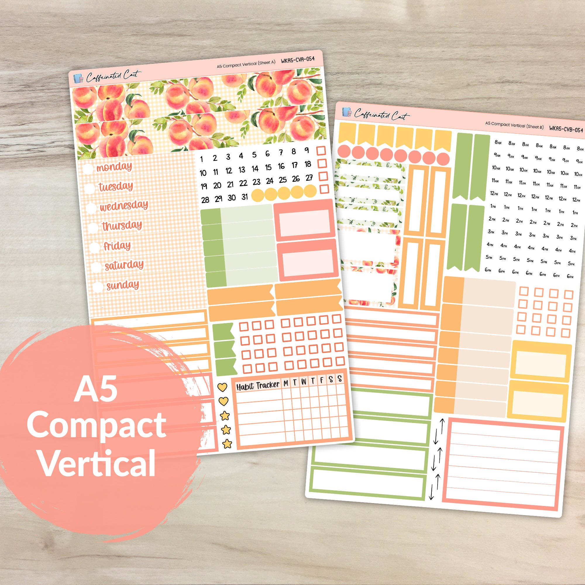 A5 Compact Vertical Kit - Just Peachy [ 054 ]