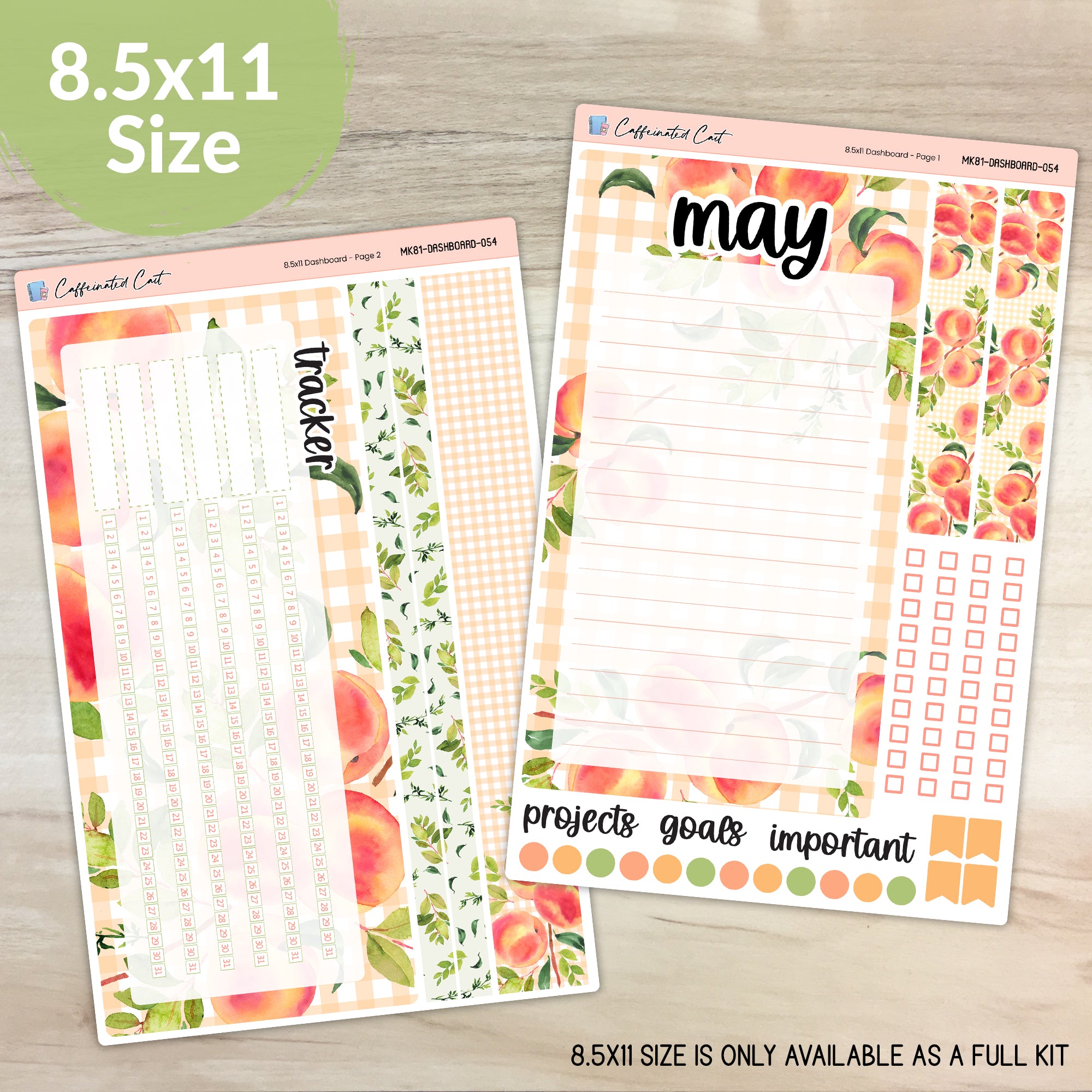 Dashboard & Notes Kit for ERIN CONDREN Planners - Just Peachy [ 054 ]