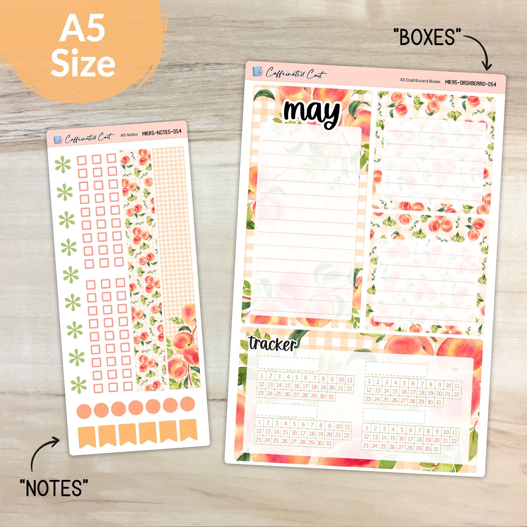 Dashboard & Notes Kit for ERIN CONDREN Planners - Just Peachy [ 054 ]