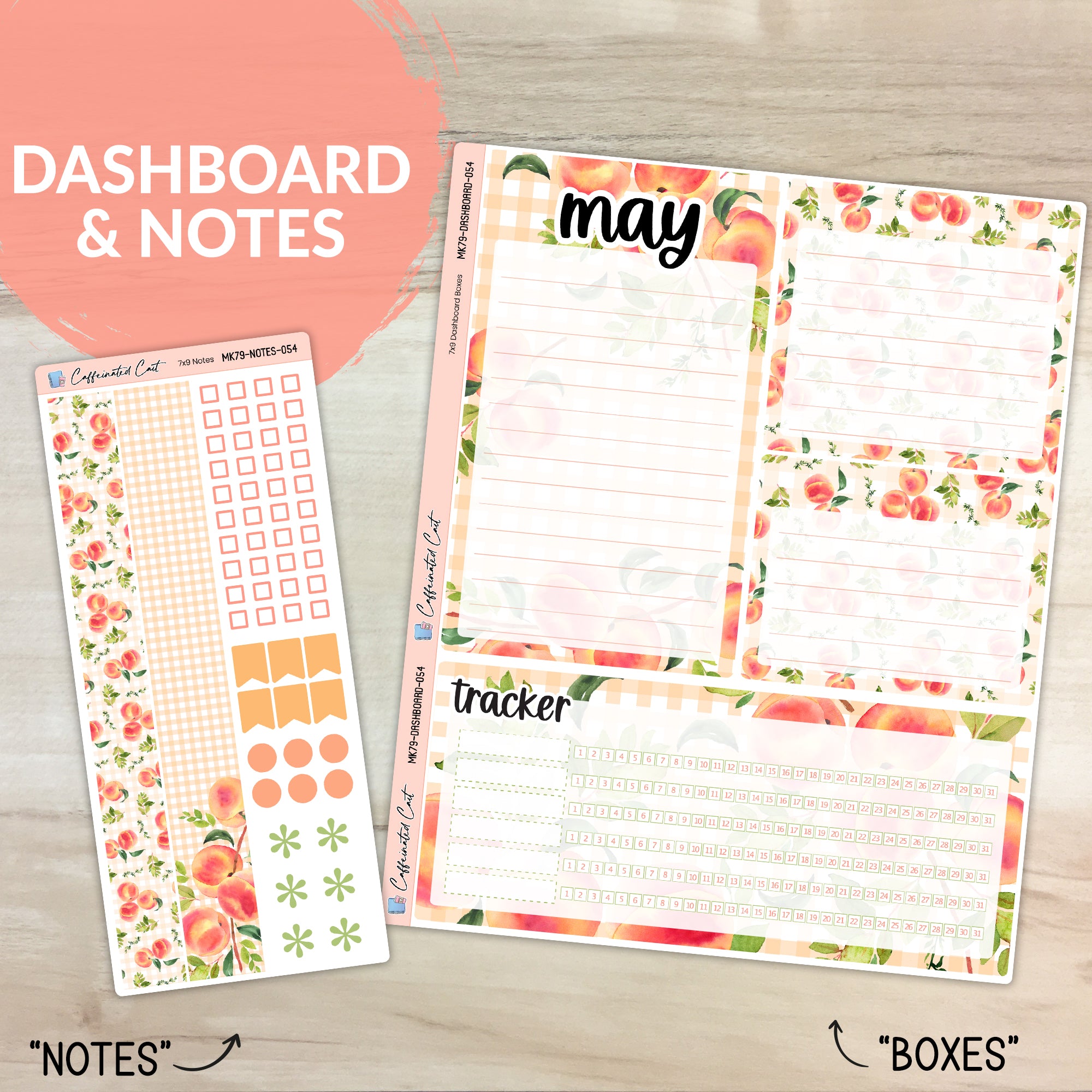 Dashboard & Notes Kit for ERIN CONDREN Planners - Just Peachy [ 054 ]