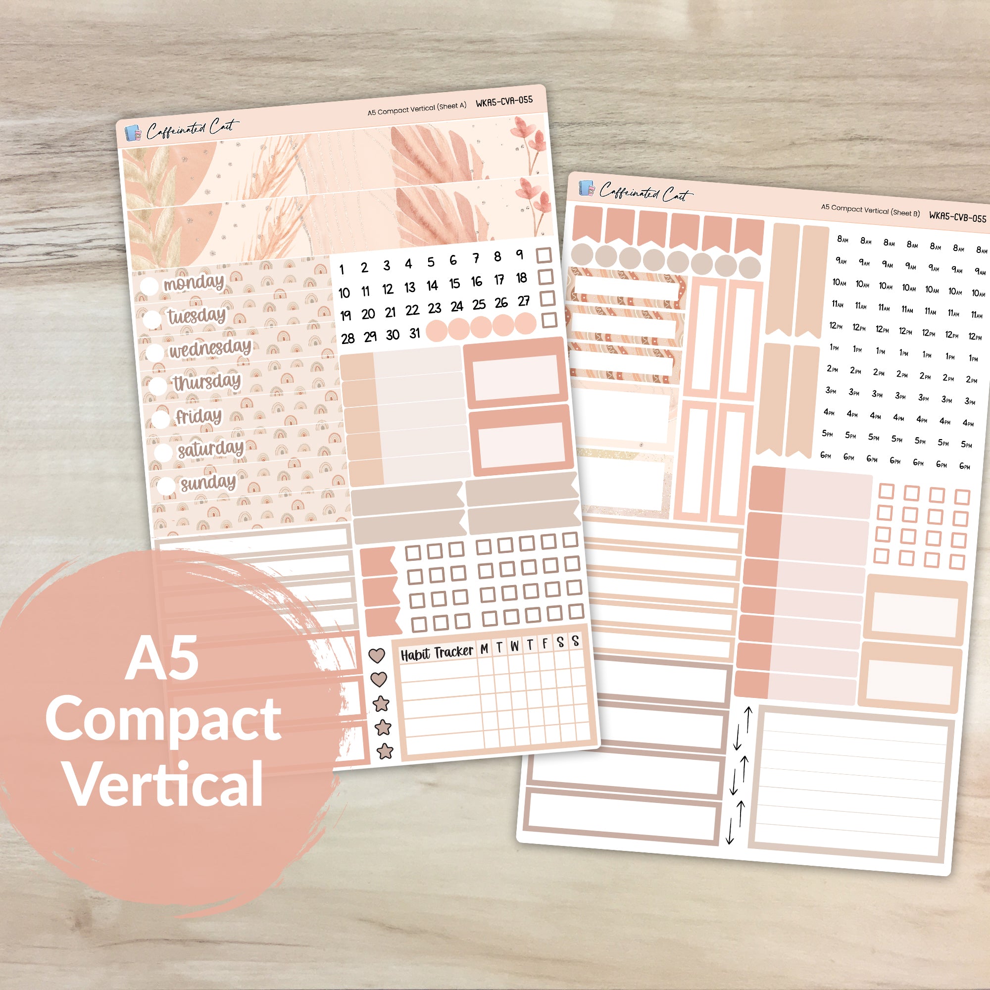 A5 Compact Vertical Kit - Neutral Boho [ 055 ]