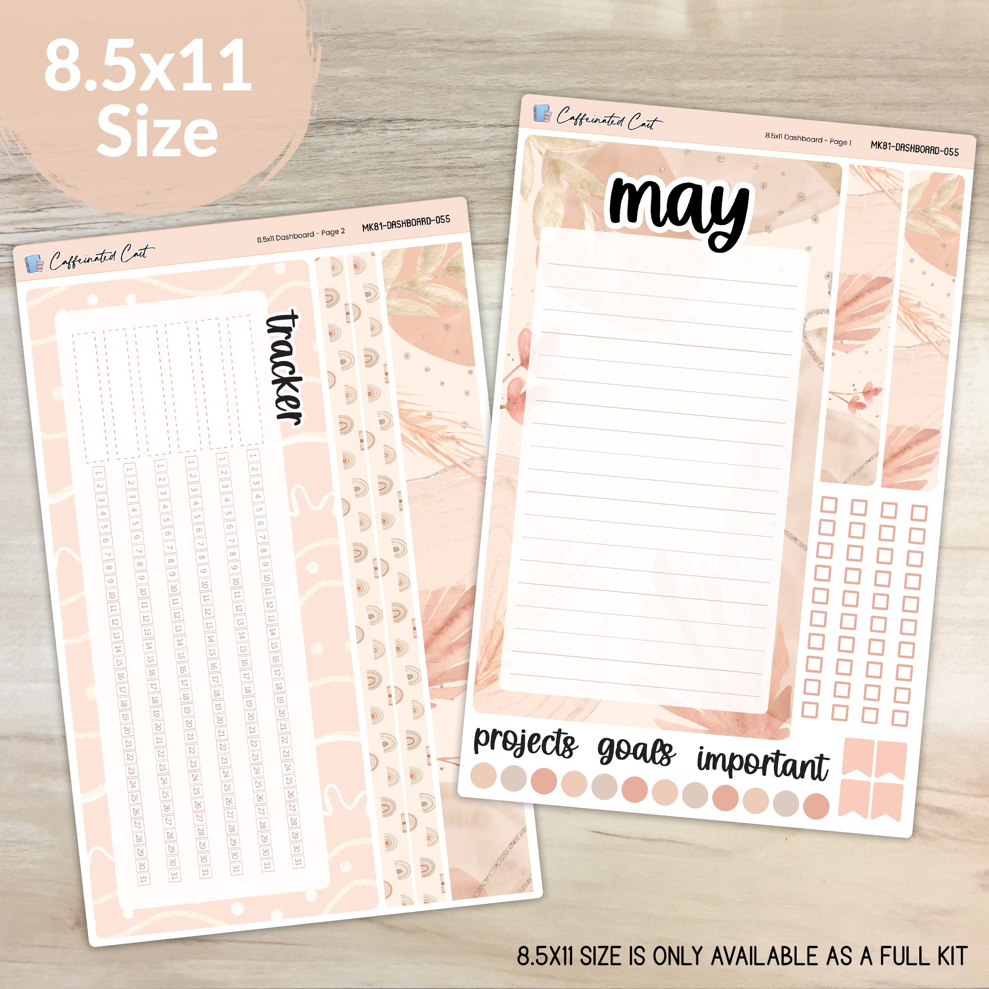 Dashboard & Notes Kit for ERIN CONDREN Planners - Neutral Boho [ 055 ]