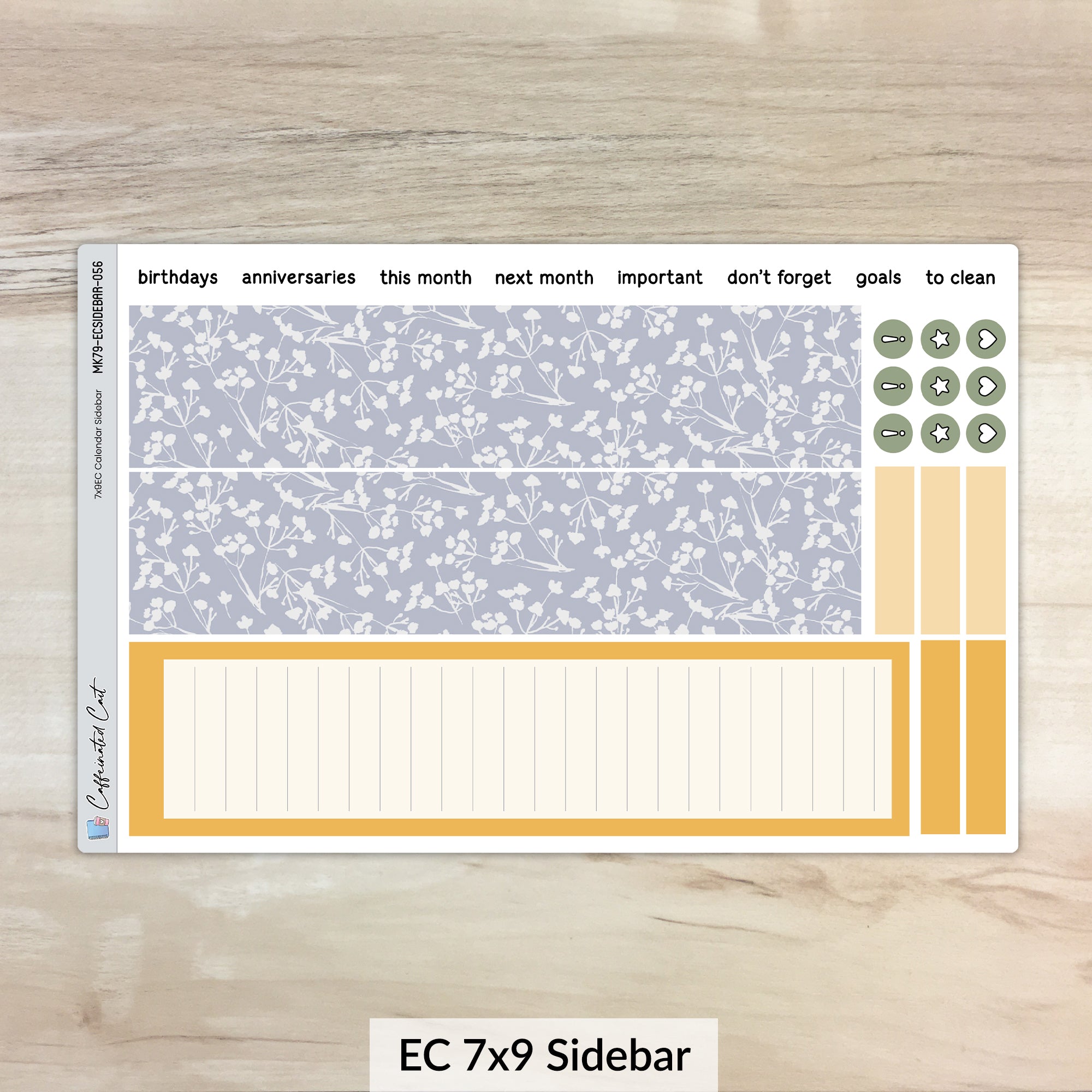 Calendar Kit for ERIN CONDREN Planners - Mountain Meadow [ 056 ]