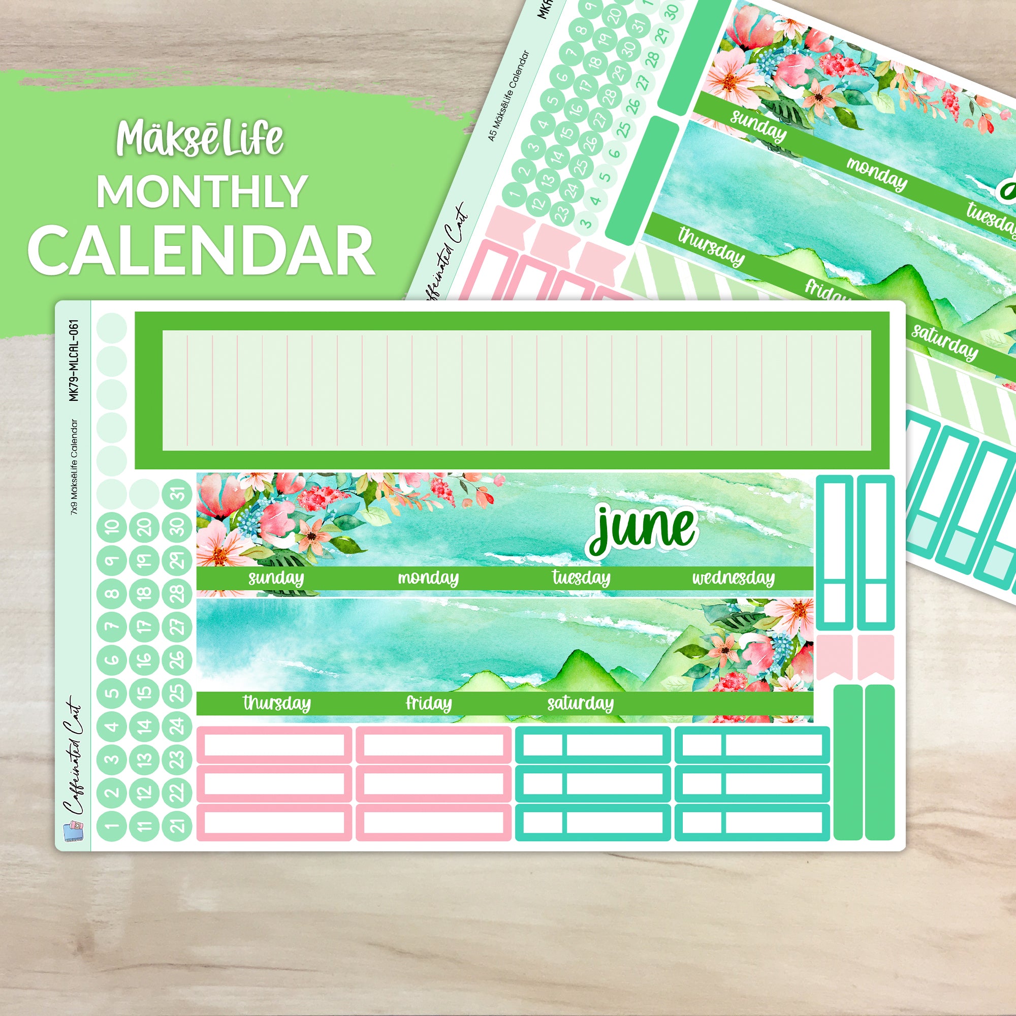 Calendar Kit for MAKSELIFE Planners - Emerald Shores [ 061 ]