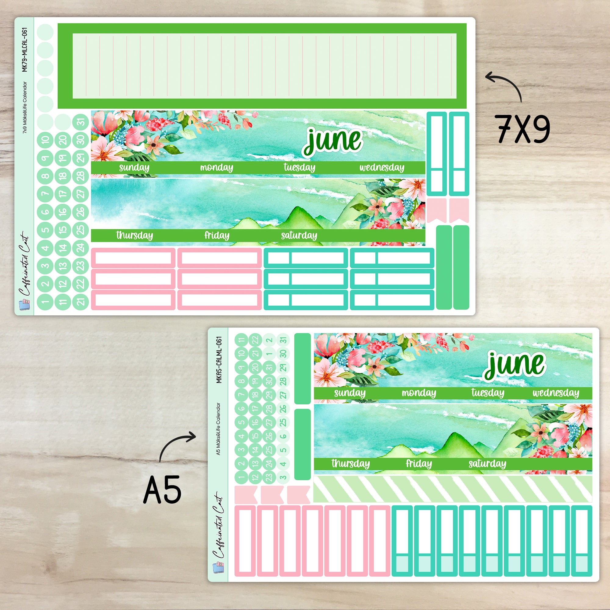 Calendar Kit for MAKSELIFE Planners - Emerald Shores [ 061 ]