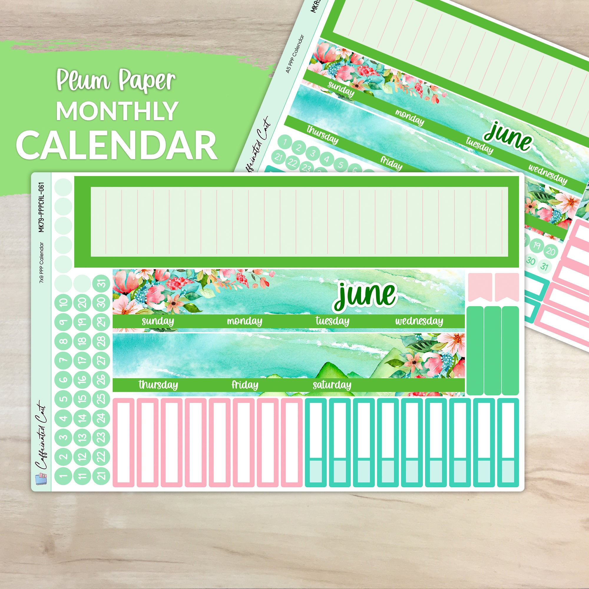 Calendar Kit for PLUM PAPER Planners - Emerald Shores [ 061 ]