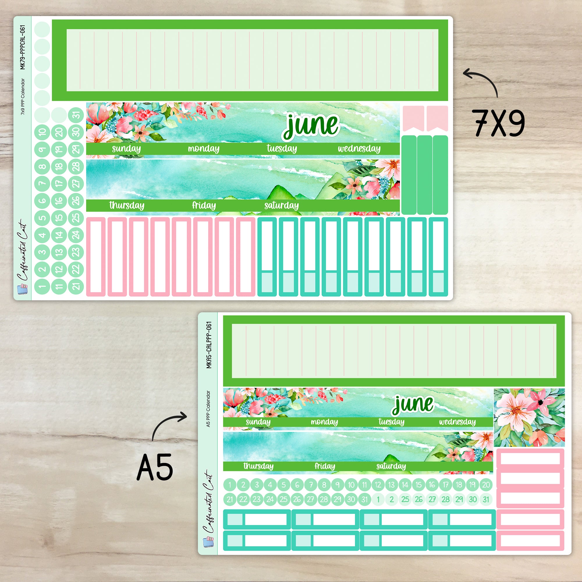 Calendar Kit for PLUM PAPER Planners - Emerald Shores [ 061 ]