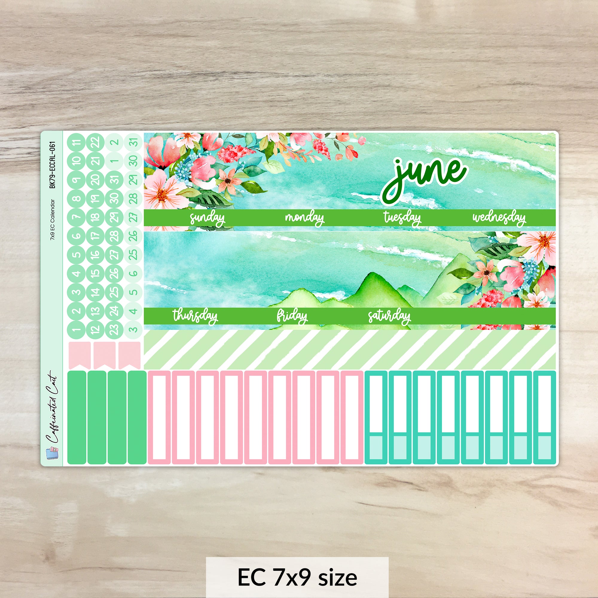 Calendar Kit for ERIN CONDREN Planners - Emerald Shores [ 061 ]