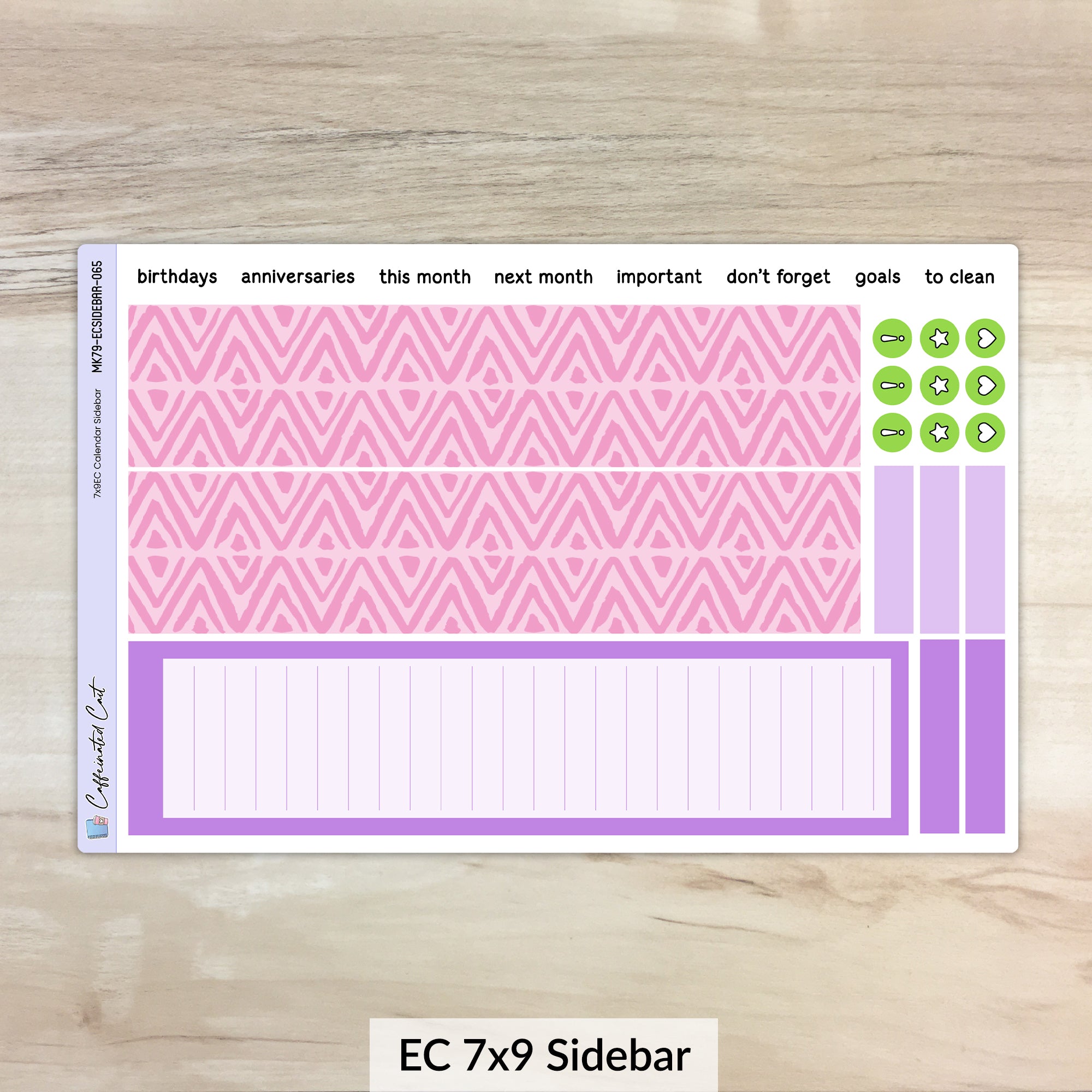 Calendar Kit for ERIN CONDREN Planners - Colorful Cacti [ 065 ]