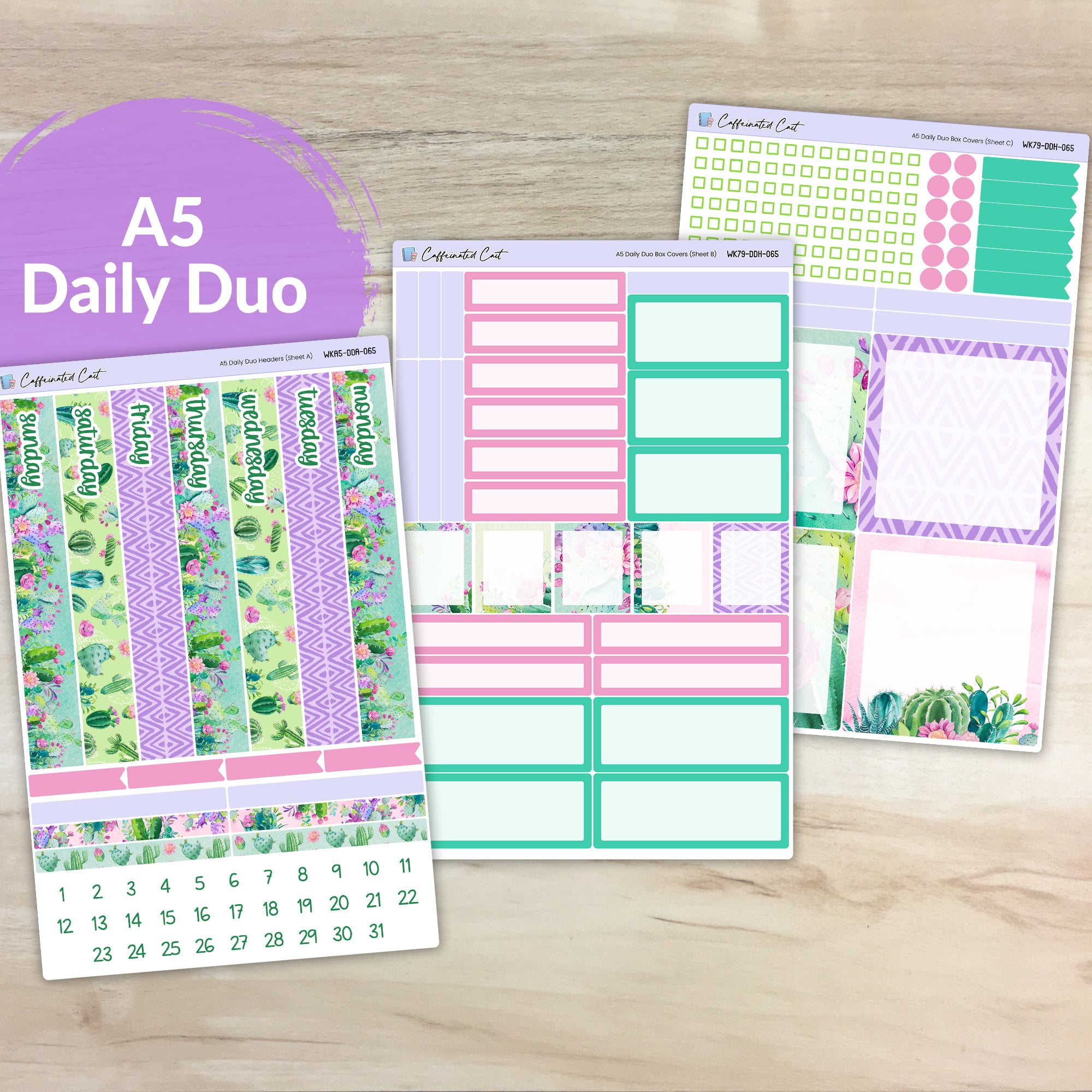 Daily Duo A5 - Colorful Cacti [ 065 ]