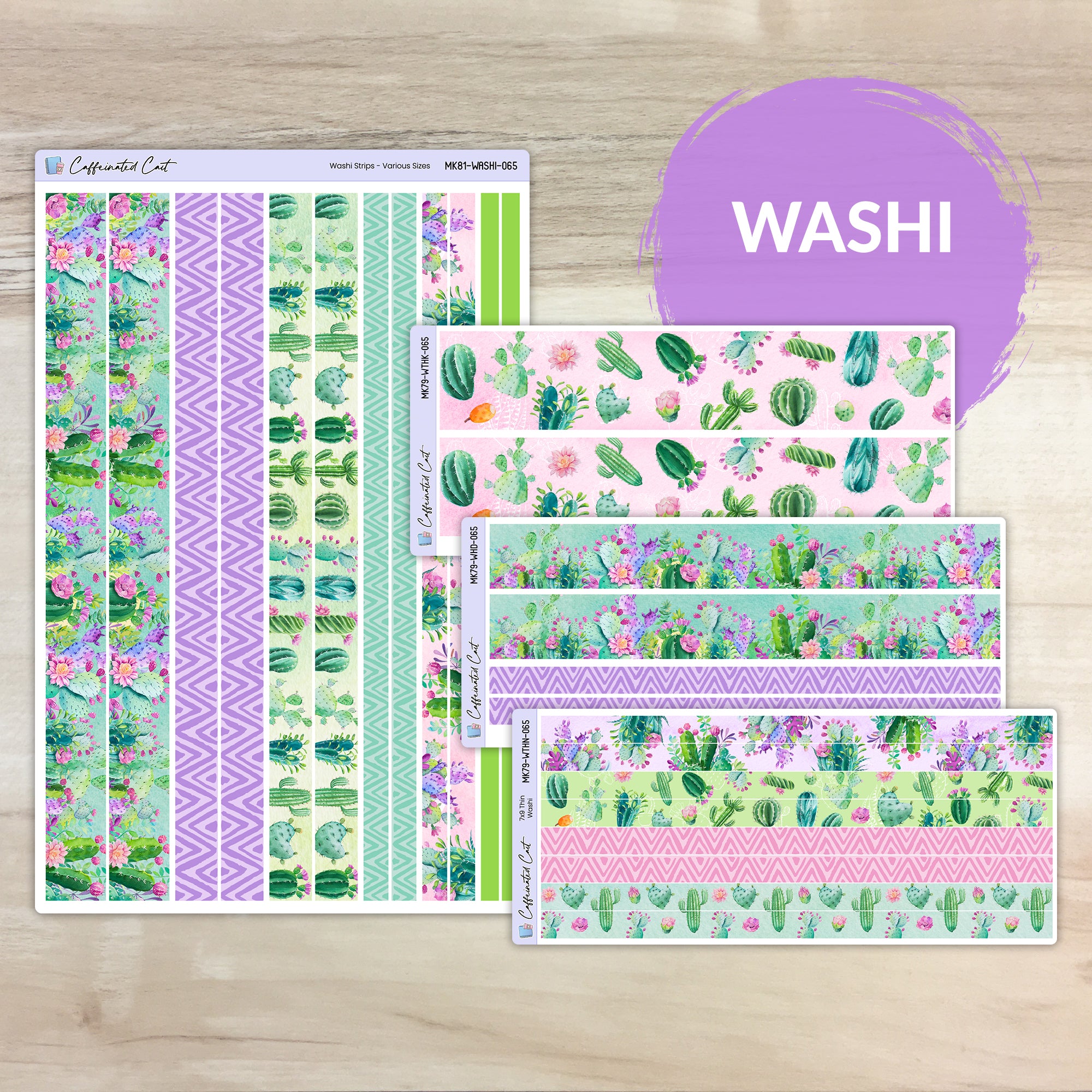 Washi Strips - Colorful Cacti [ 065 ]