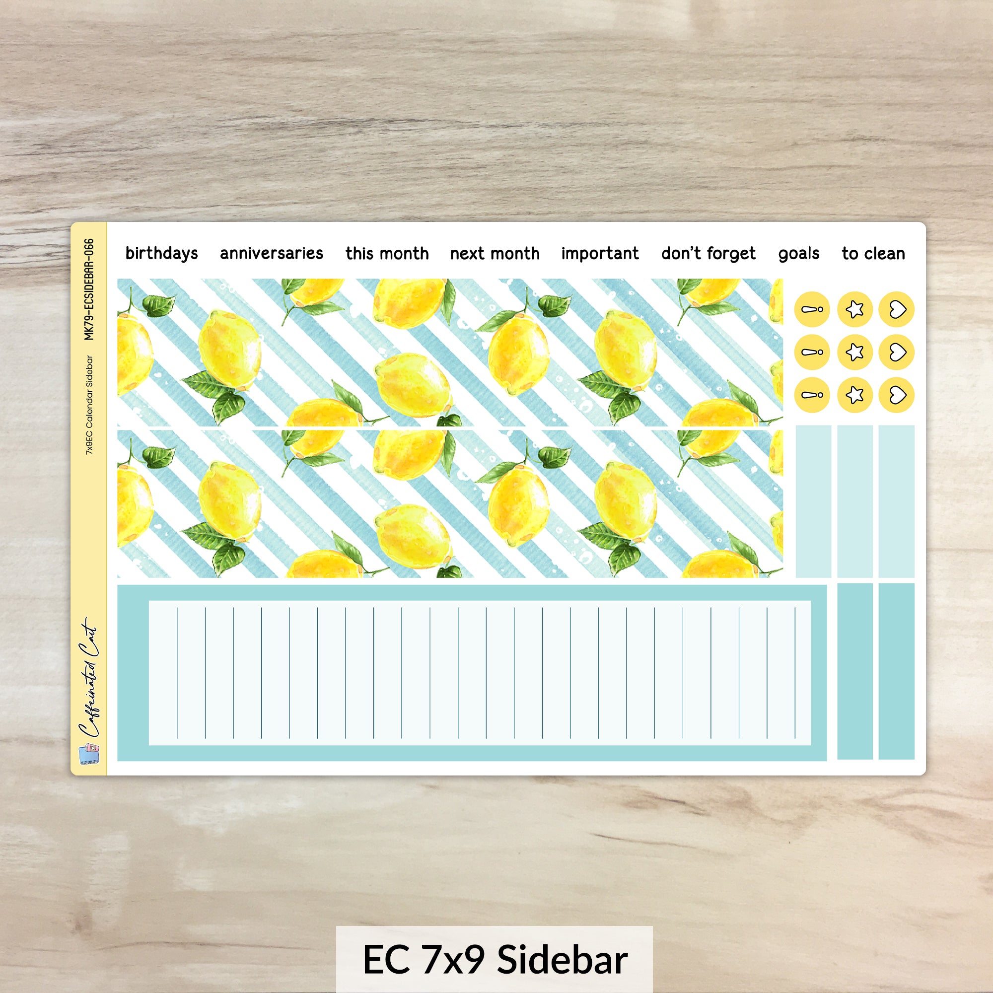 Calendar Kit for ERIN CONDREN Planners - Sunshine & Lemons [ 066 ]