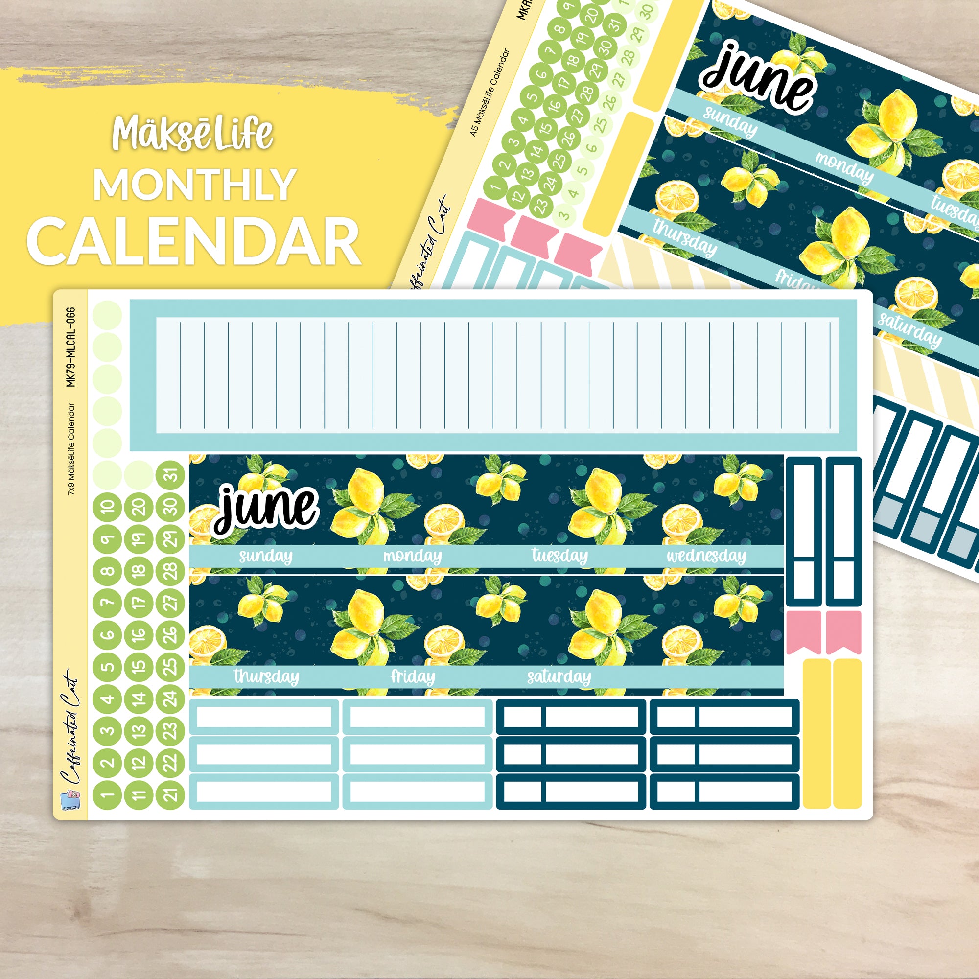 Calendar Kit for MAKSELIFE Planners - Sunshine & Lemons [ 066 ]