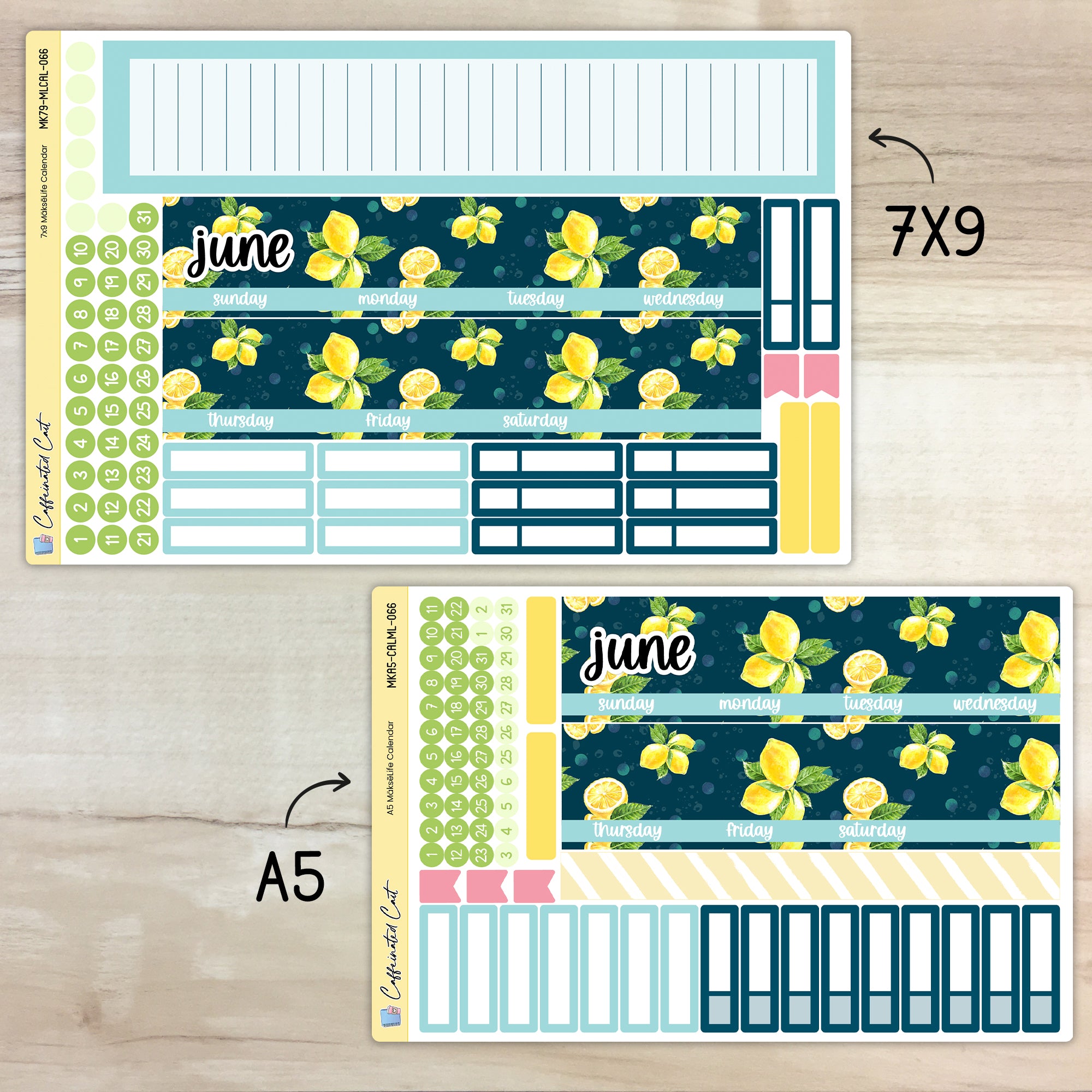 Calendar Kit for MAKSELIFE Planners - Sunshine & Lemons [ 066 ]