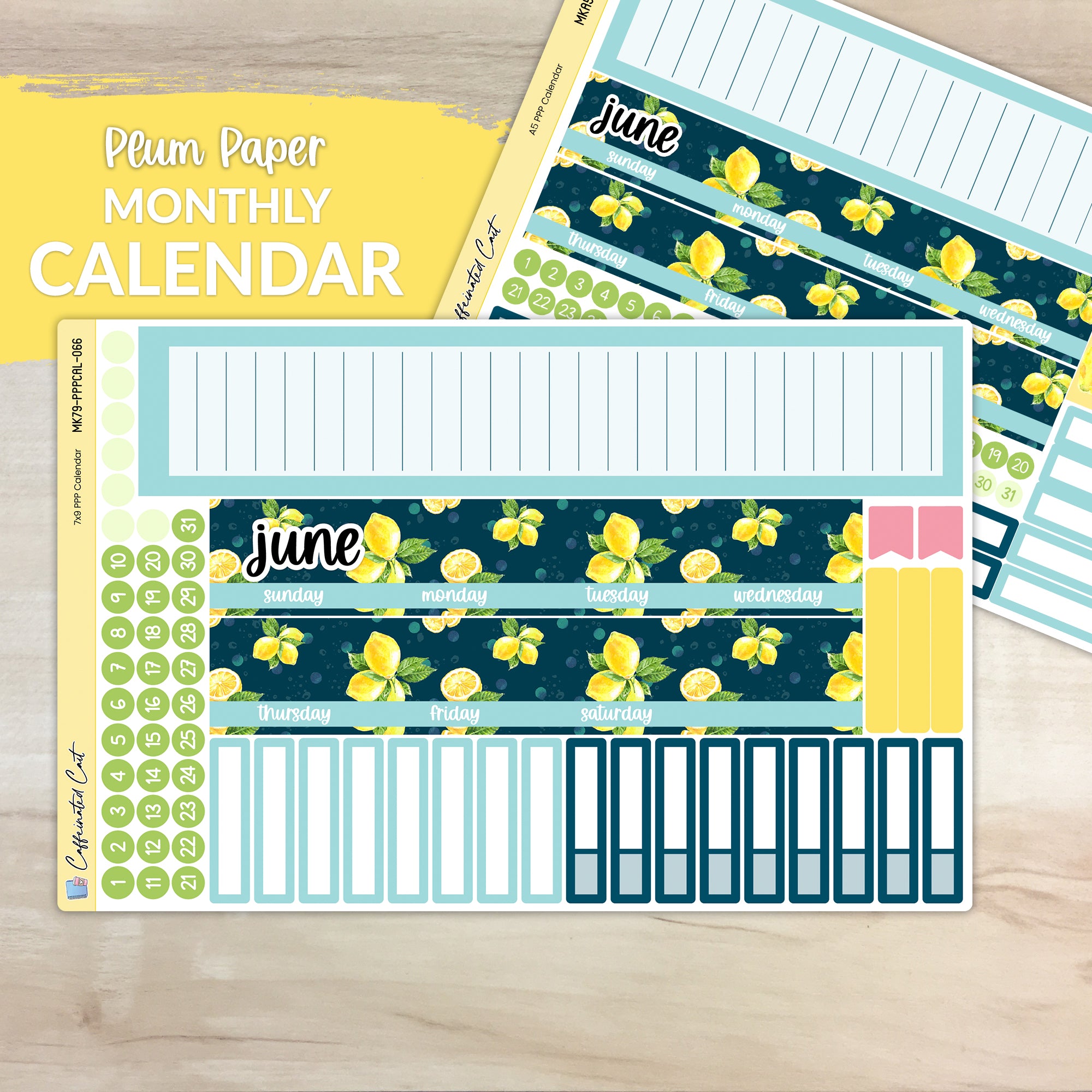 Calendar Kit for PLUM PAPER Planners - Sunshine & Lemons [ 066 ]