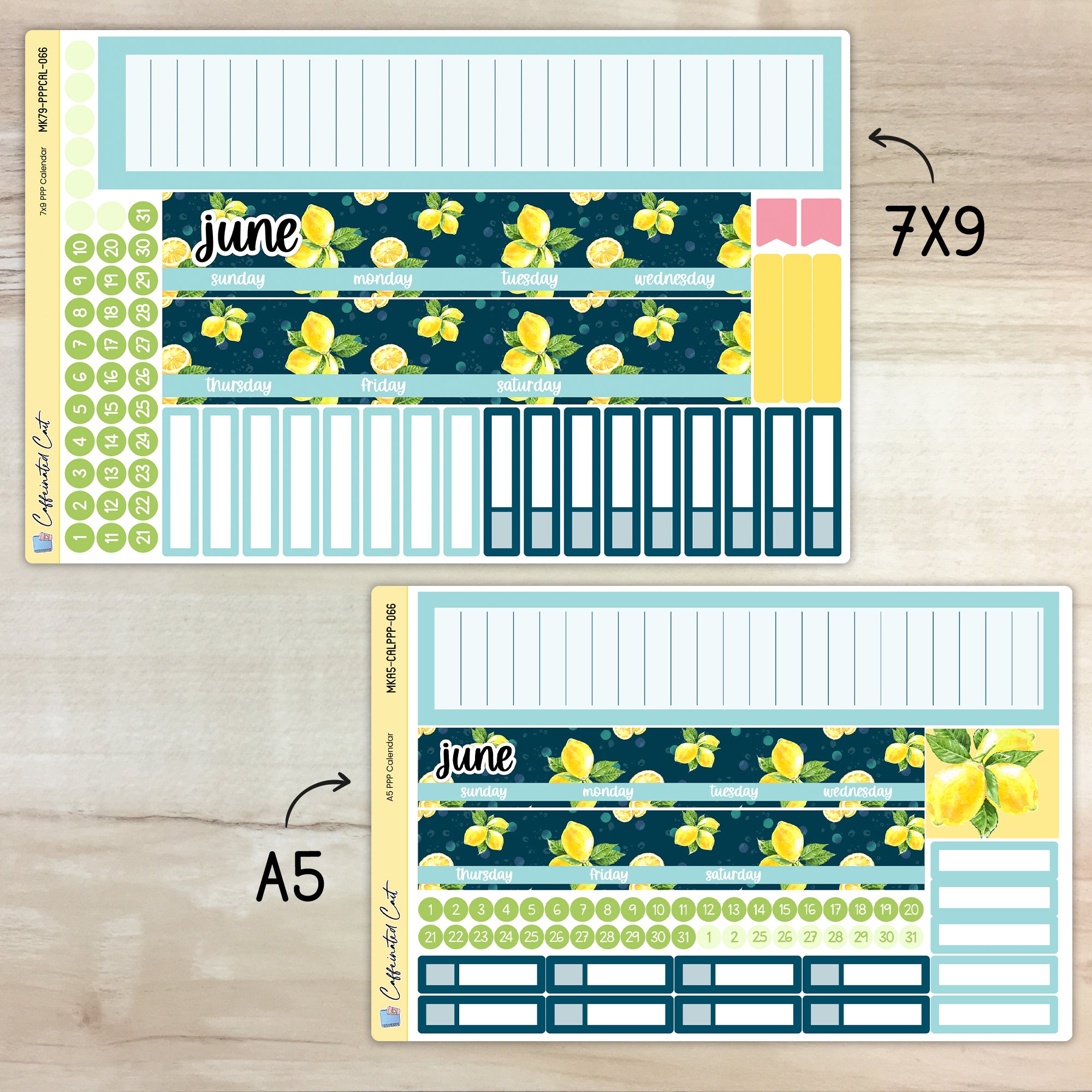 Calendar Kit for PLUM PAPER Planners - Sunshine & Lemons [ 066 ]