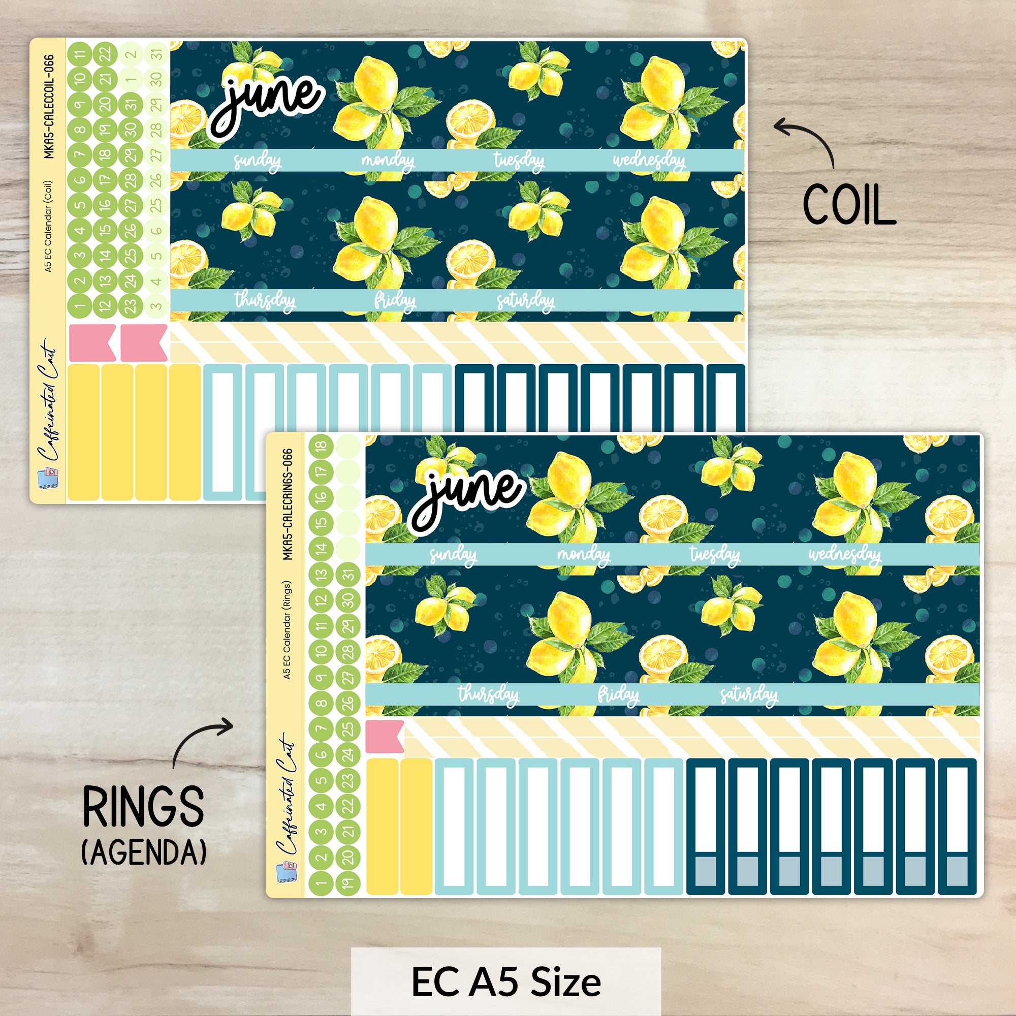 Calendar Kit for ERIN CONDREN Planners - Sunshine & Lemons [ 066 ]