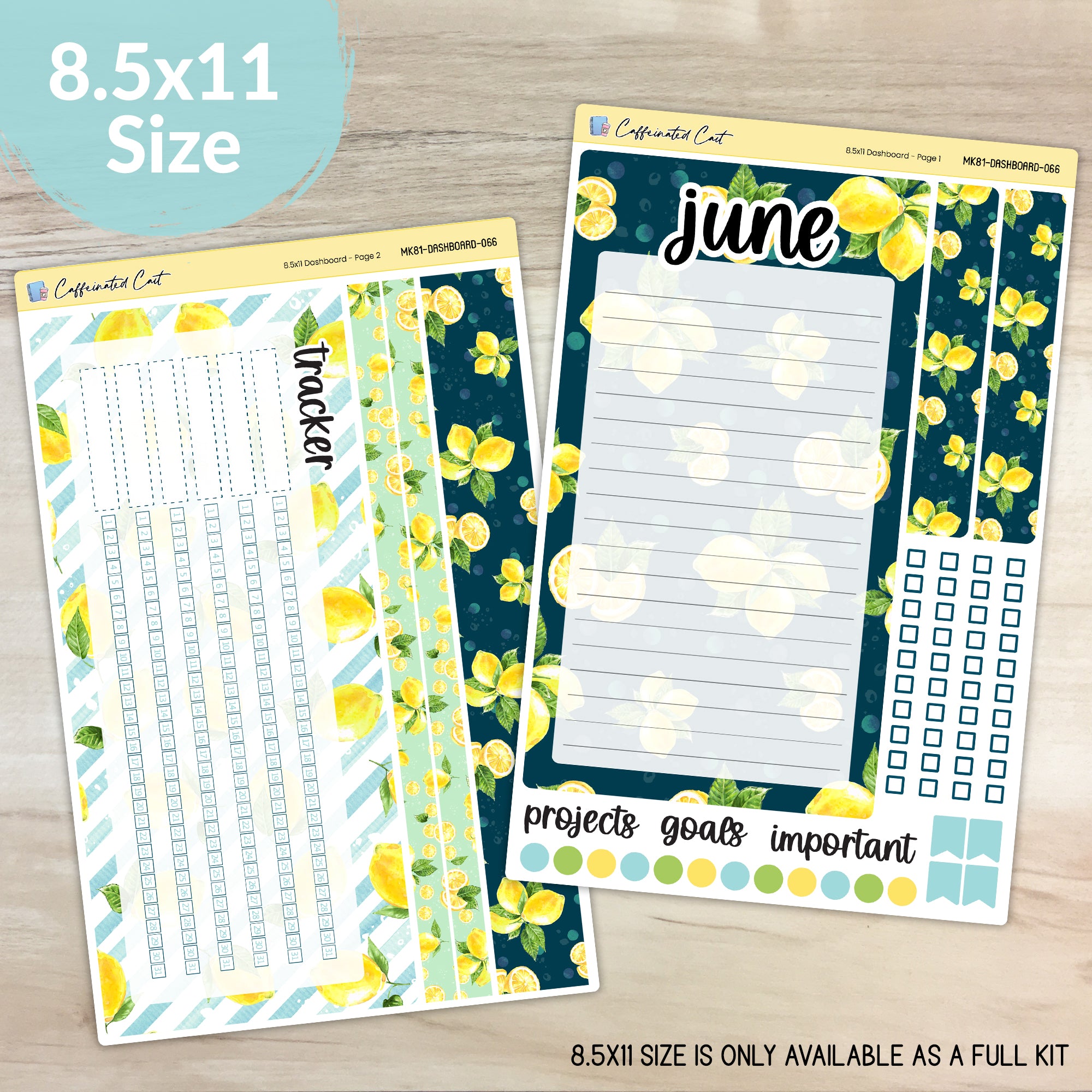 Dashboard & Notes Kit for ERIN CONDREN Planners - Sunshine & Lemons [ 066 ]