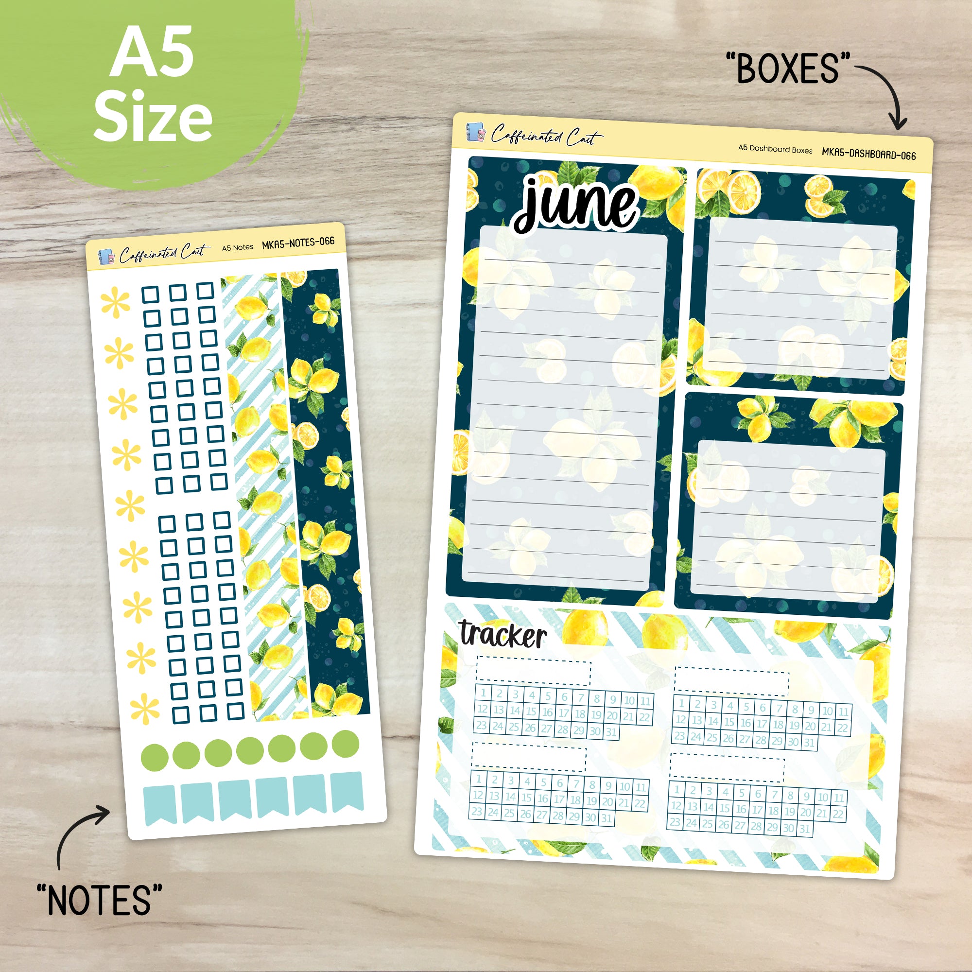 Dashboard & Notes Kit for ERIN CONDREN Planners - Sunshine & Lemons [ 066 ]