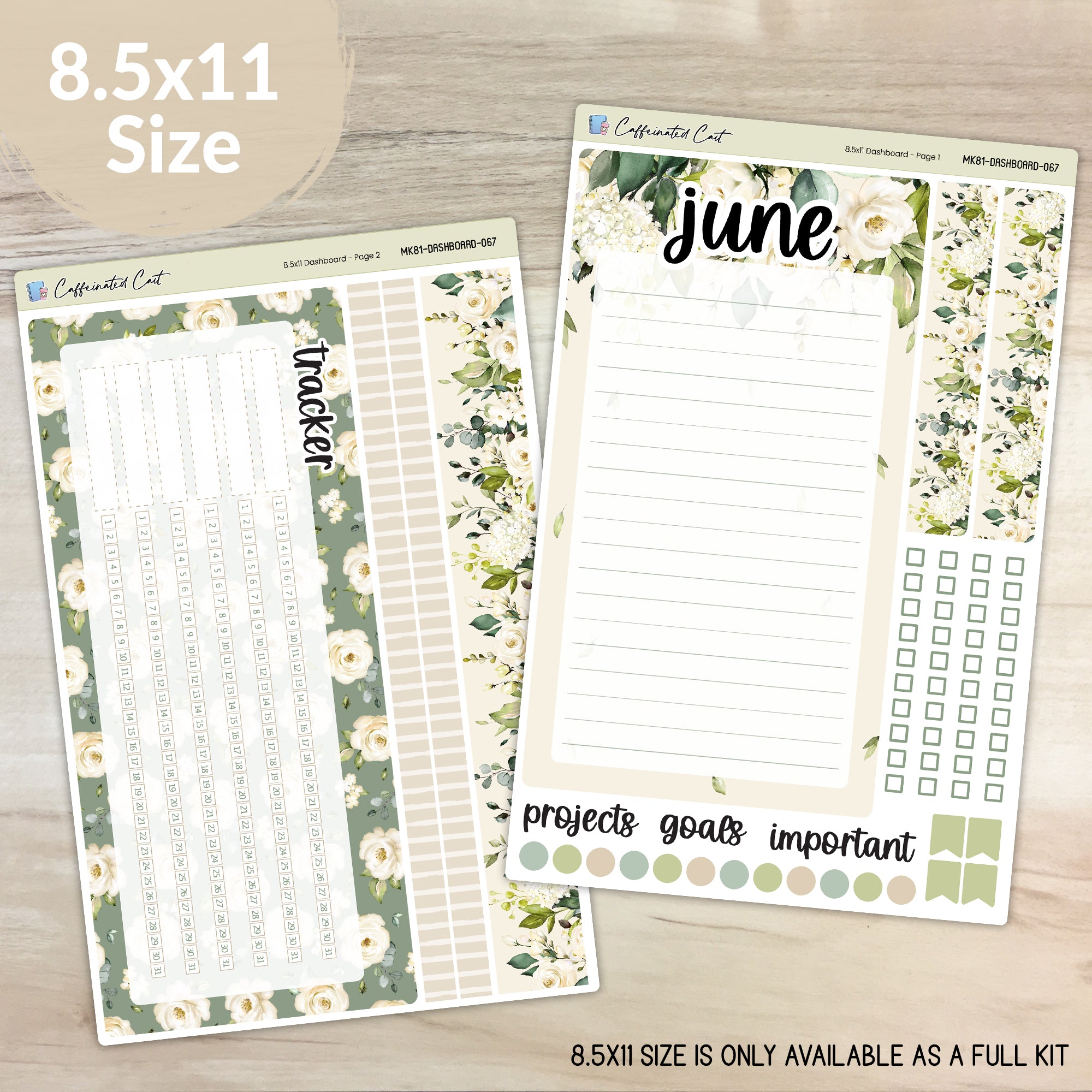 Dashboard & Notes Kit for ERIN CONDREN Planners - Serene [ 067 ]