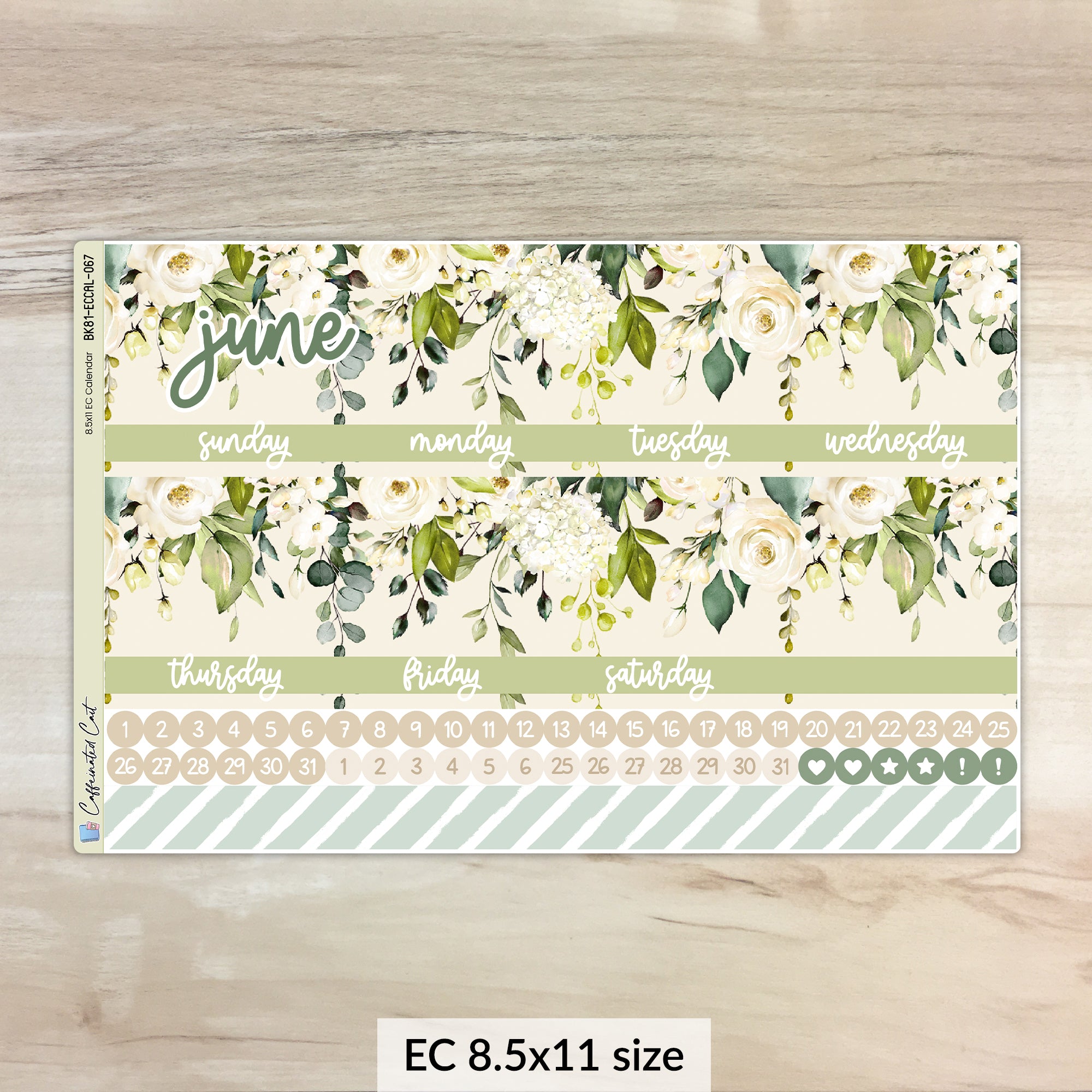 Calendar Kit for ERIN CONDREN Planners - Serene [ 067 ]