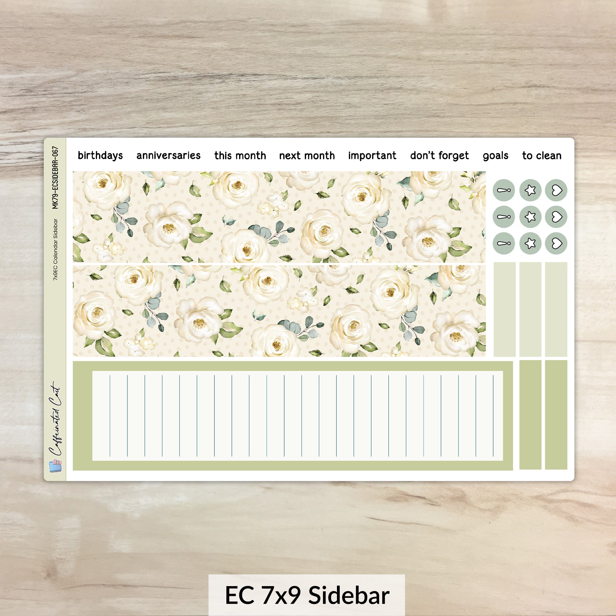 Calendar Kit for ERIN CONDREN Planners - Serene [ 067 ]