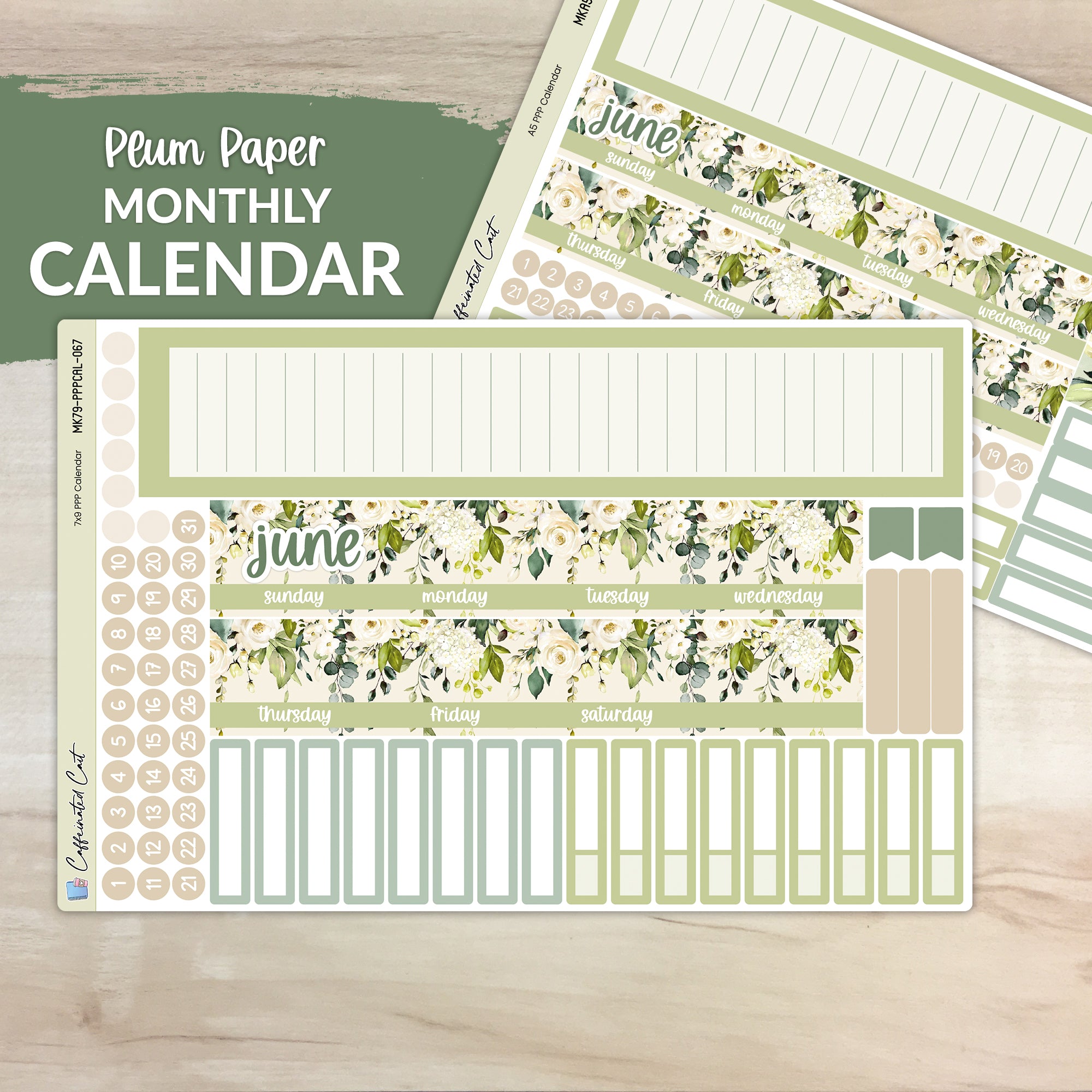 Calendar Kit for PLUM PAPER Planners - Serene [ 067 ]