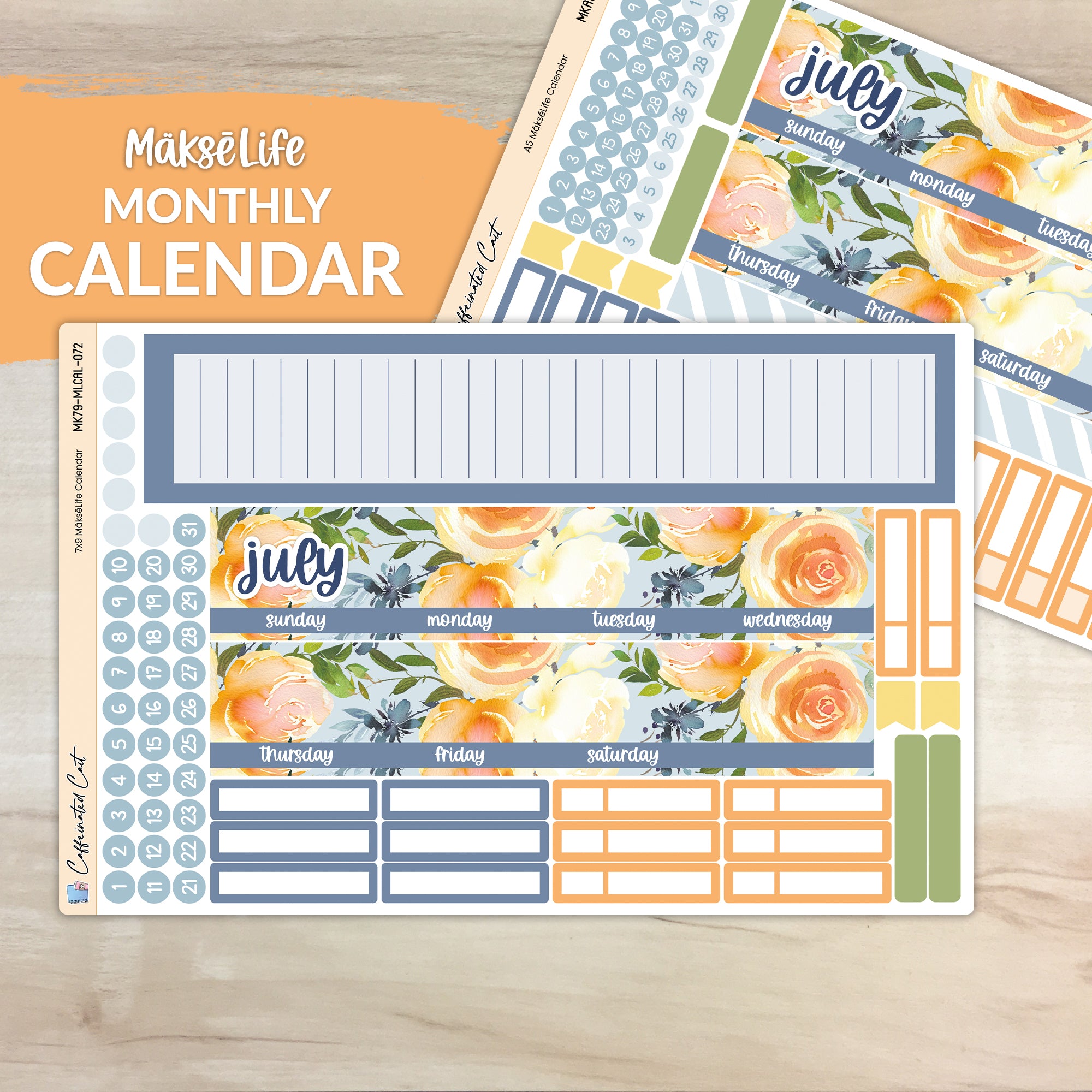 Calendar Kit for MAKSELIFE Planners - Summer Garden [ 072 ]