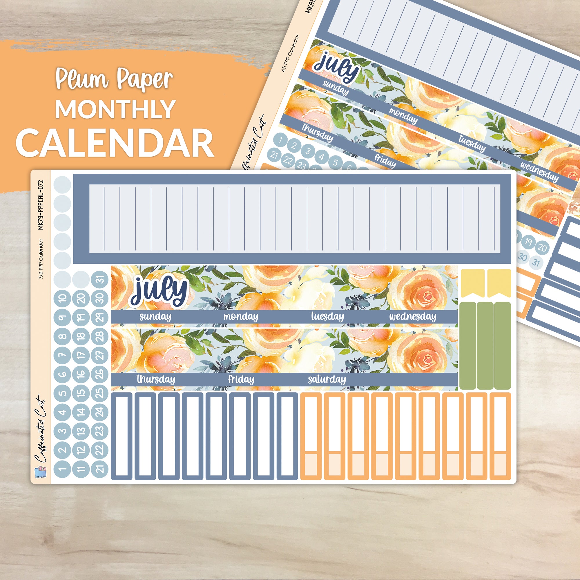 Calendar Kit for PLUM PAPER Planners - Summer Garden [ 072 ]