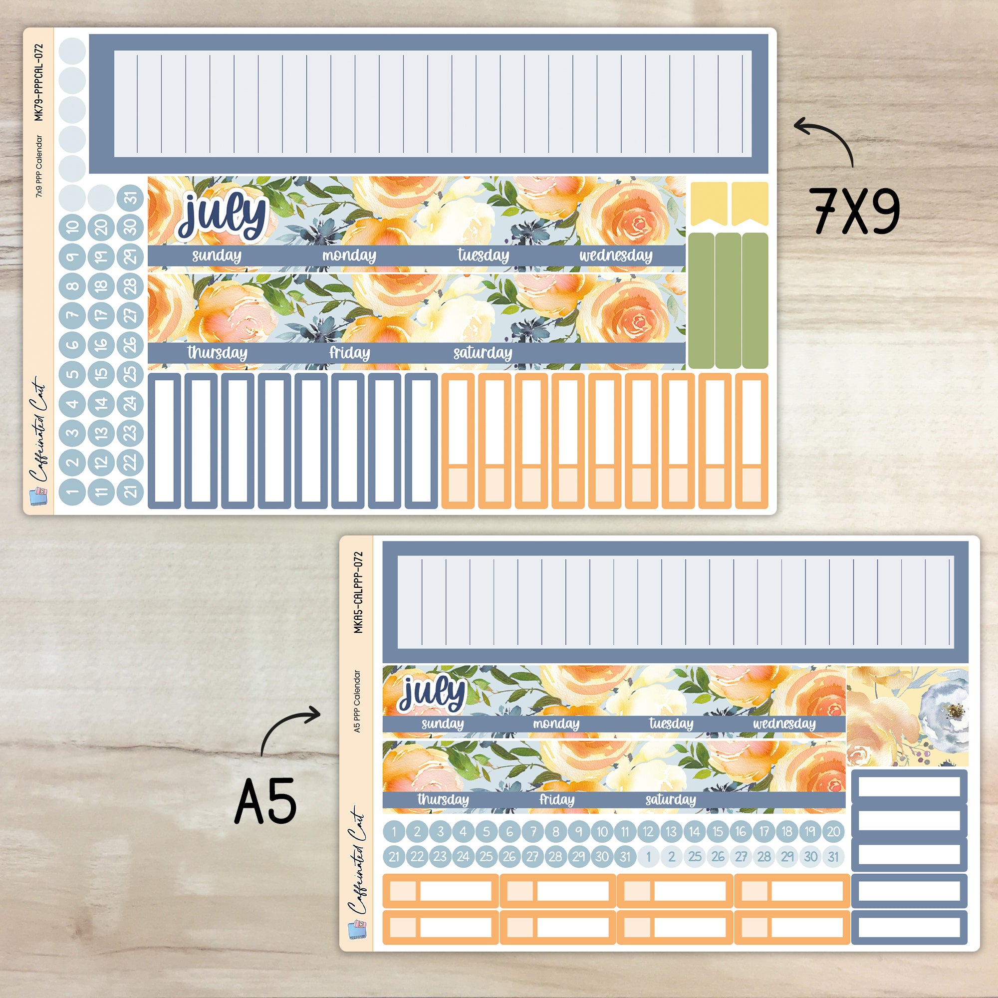 Calendar Kit for PLUM PAPER Planners - Summer Garden [ 072 ]