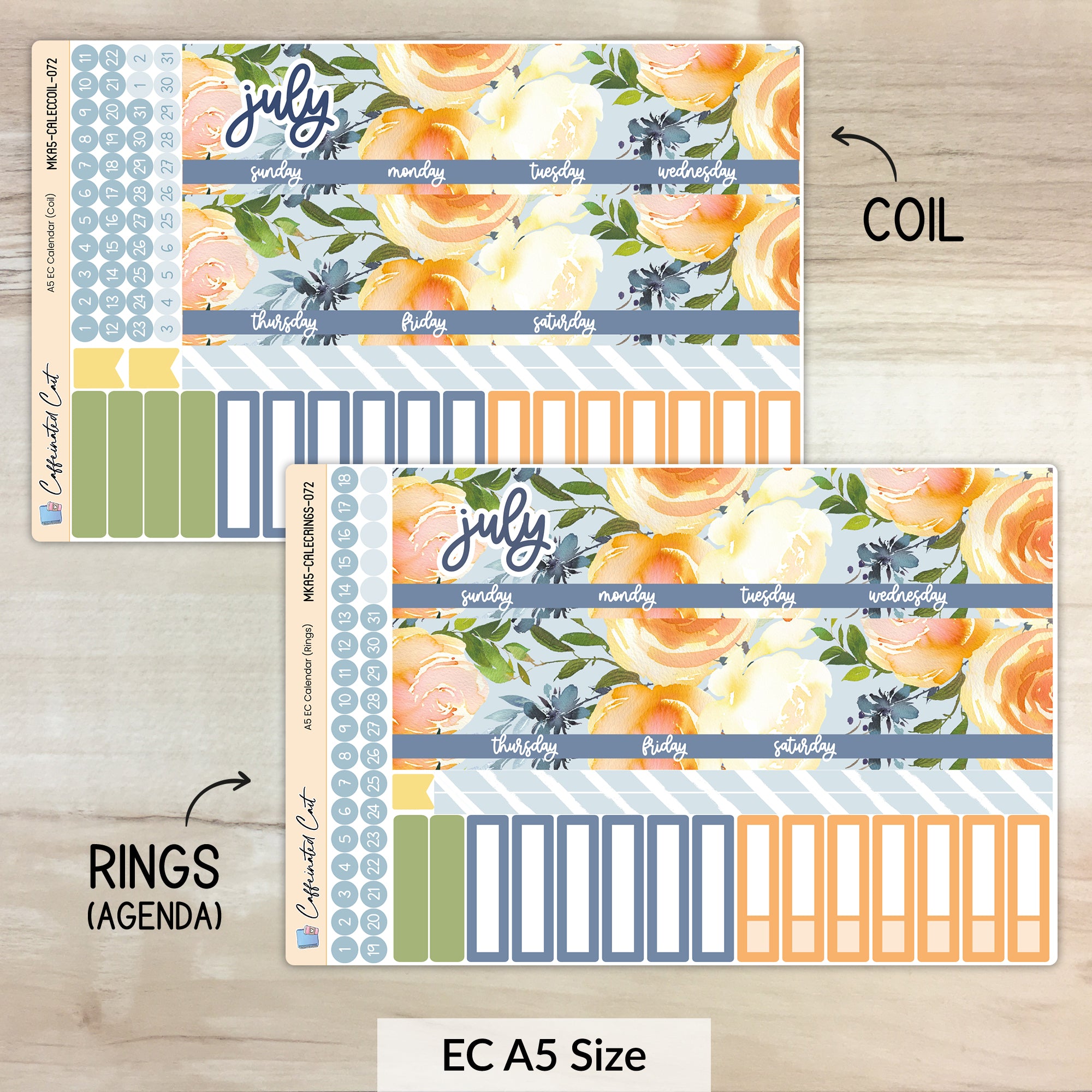 Calendar Kit for ERIN CONDREN Planners - Summer Garden [ 072 ]