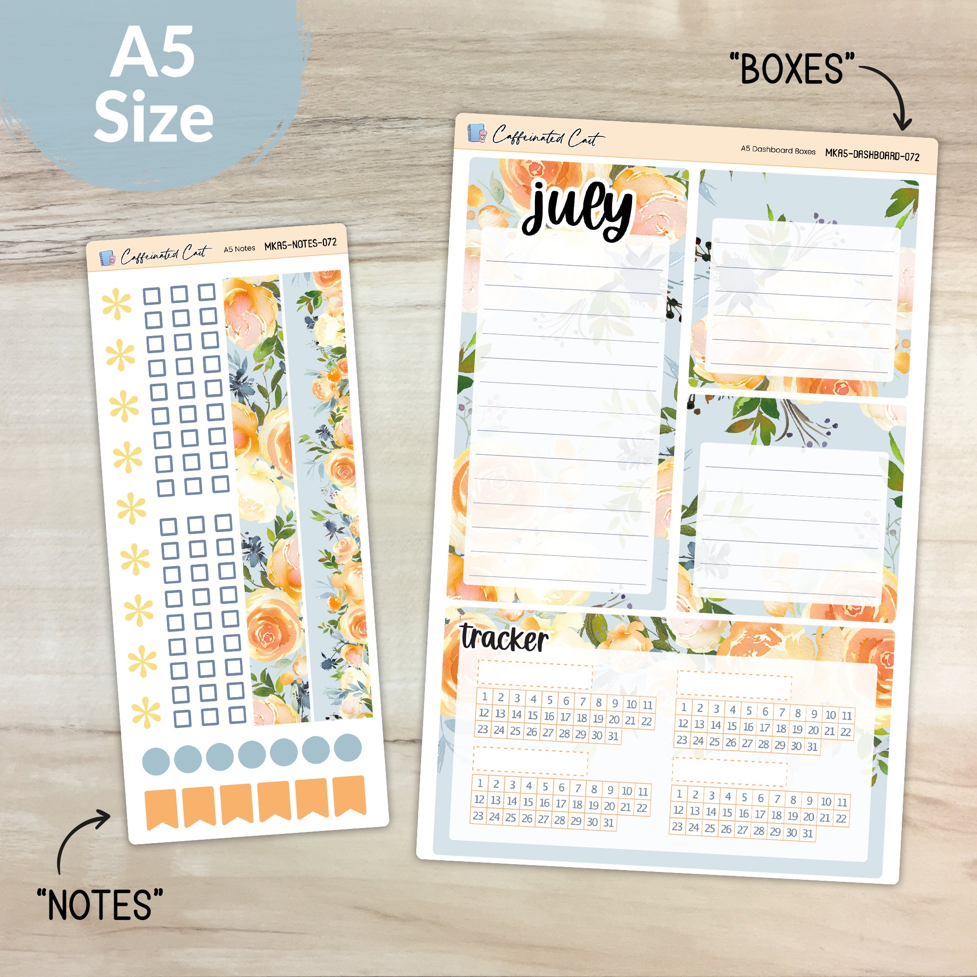 Dashboard & Notes Kit for ERIN CONDREN Planners - Summer Garden [ 072 ]