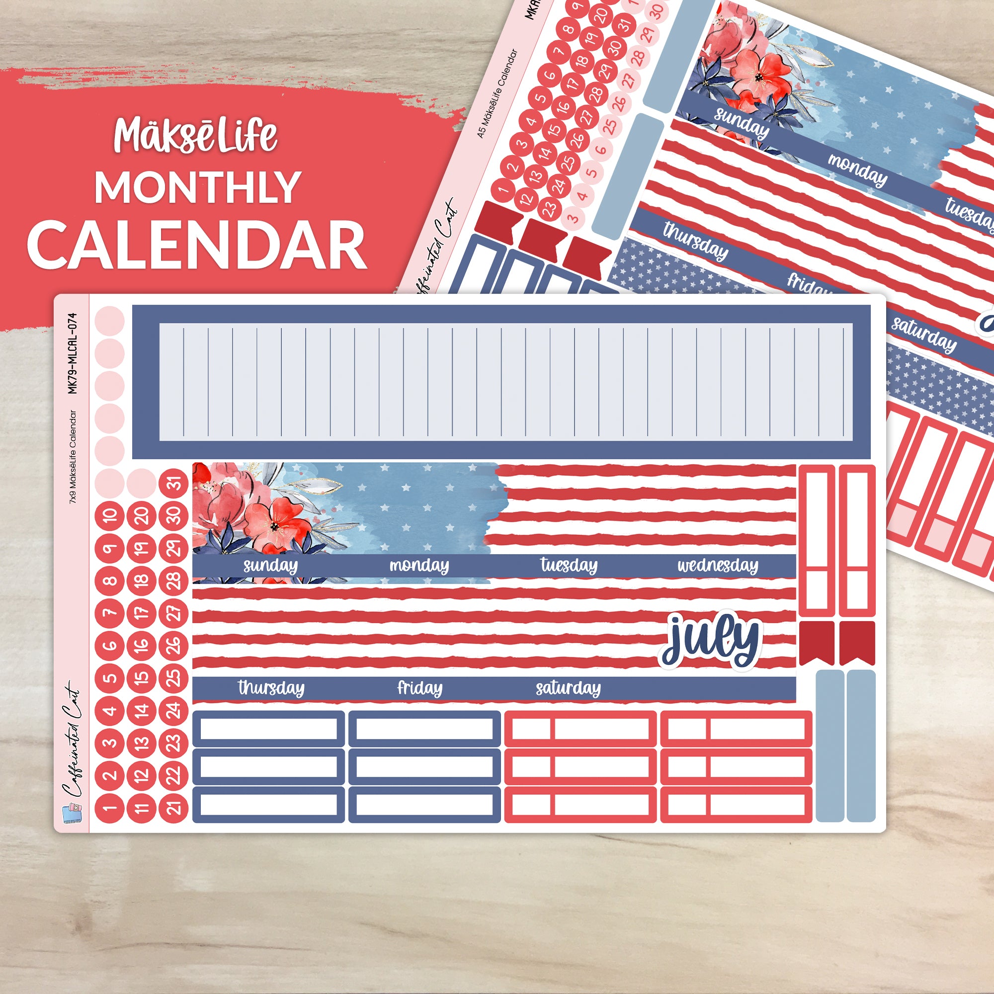 Calendar Kit for MAKSELIFE Planners - Independence [ 074 ]