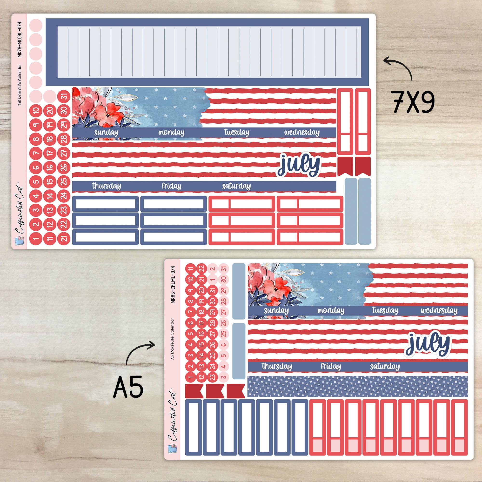 Calendar Kit for MAKSELIFE Planners - Independence [ 074 ]