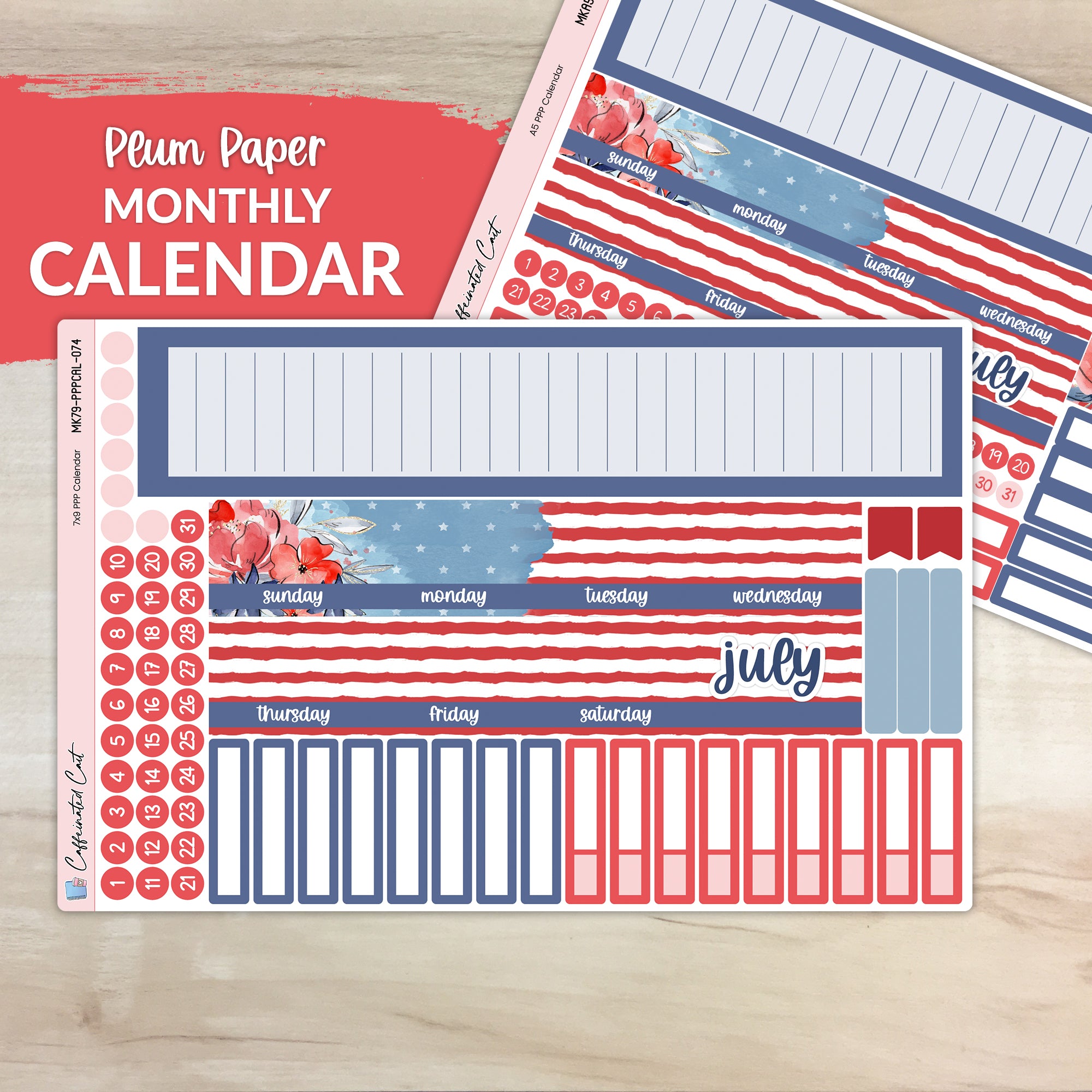 Calendar Kit for PLUM PAPER Planners - Independence [ 074 ]