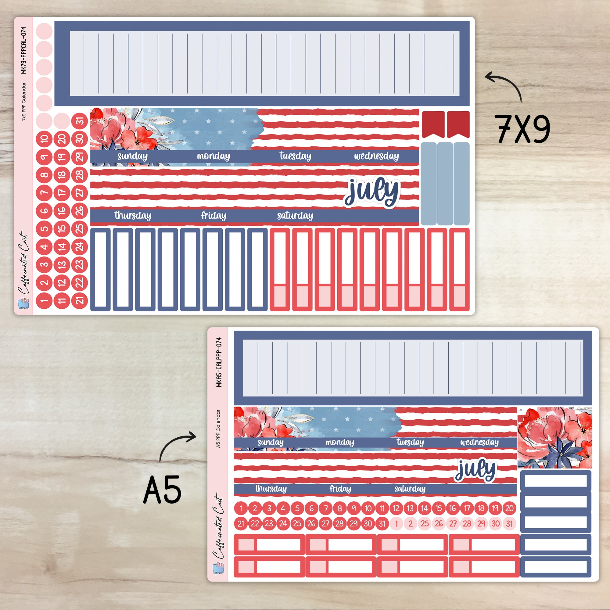 Calendar Kit for PLUM PAPER Planners - Independence [ 074 ]