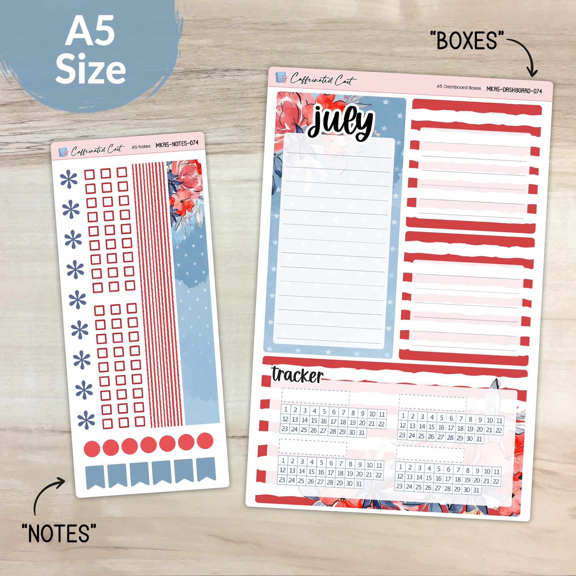 Dashboard & Notes Kit for ERIN CONDREN Planners - Independence [ 074 ]